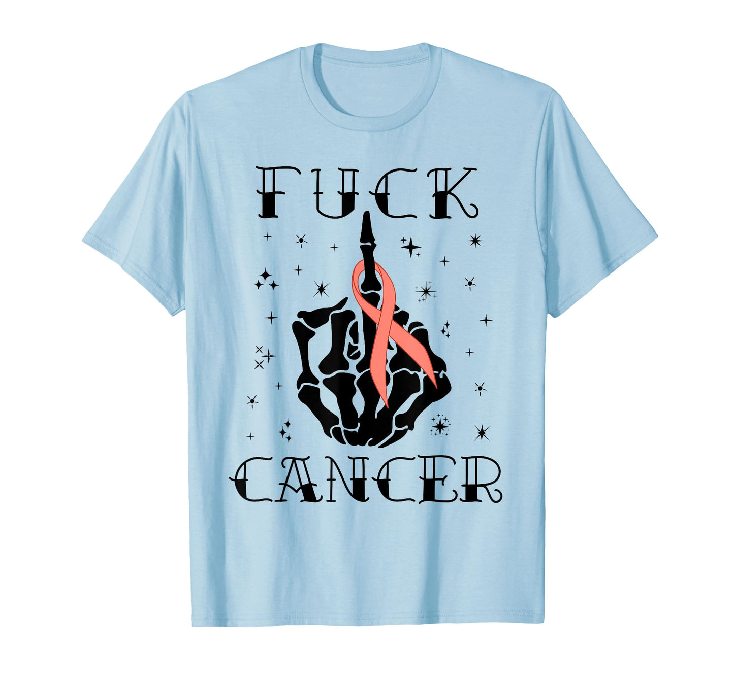 Fuck Cancer Tattoos Survivor Peach Ribbon Uterine Cancer T-Shirt