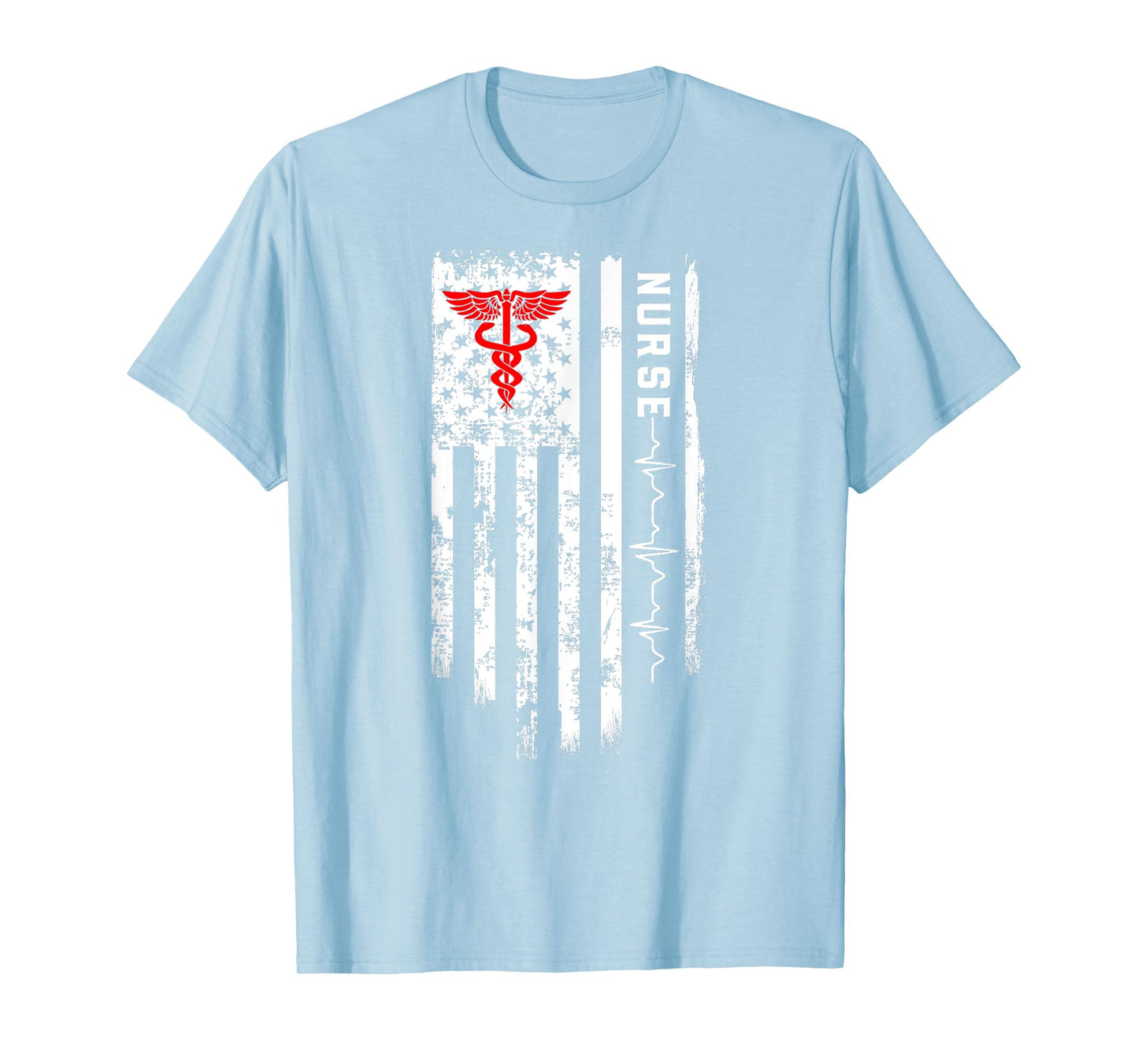 Paramedic Nurse Heartbeat – USA Flag Love Medicine Doctor T-Shirt