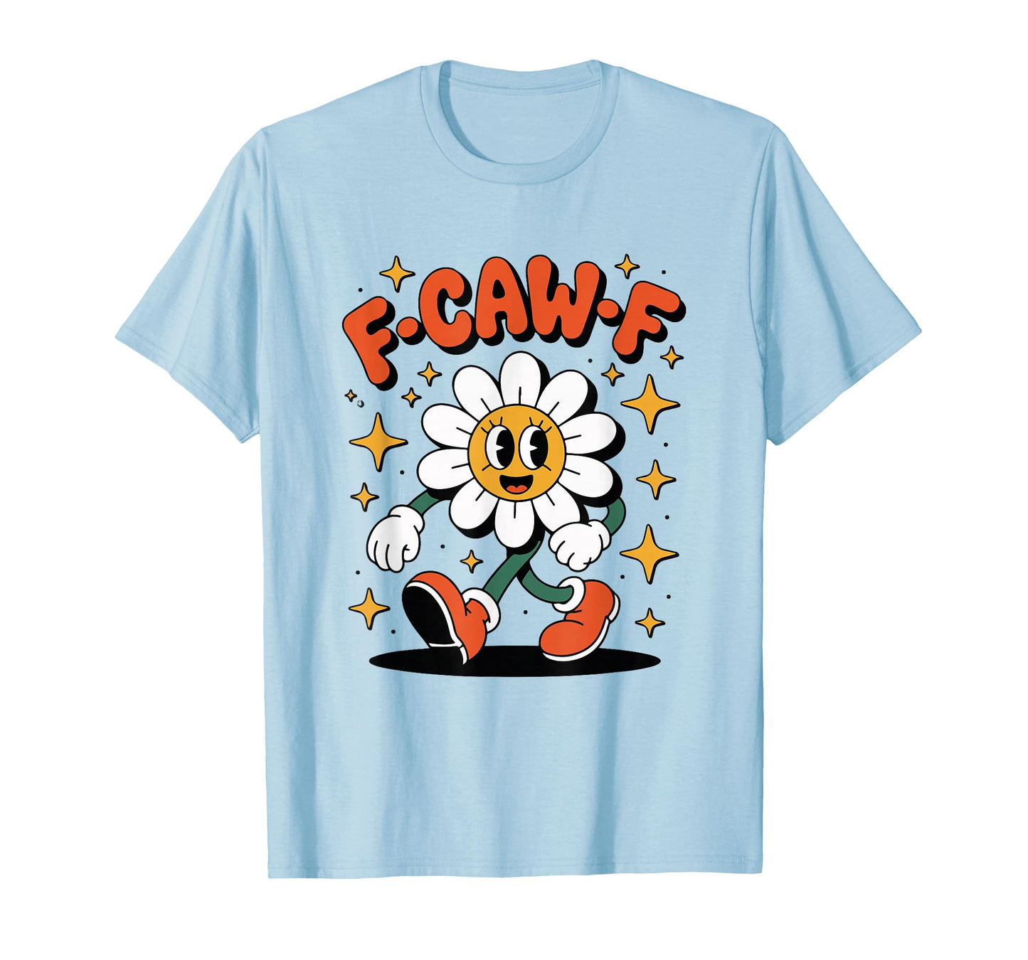 F-Caw-F Red Shoes Daisy Retro Funny Flower Girl T-Shirt
