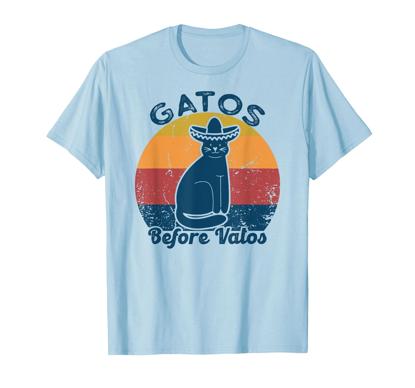 Gatos before Vatos Retro Vintage Funny saying cats Spanish T-Shirt