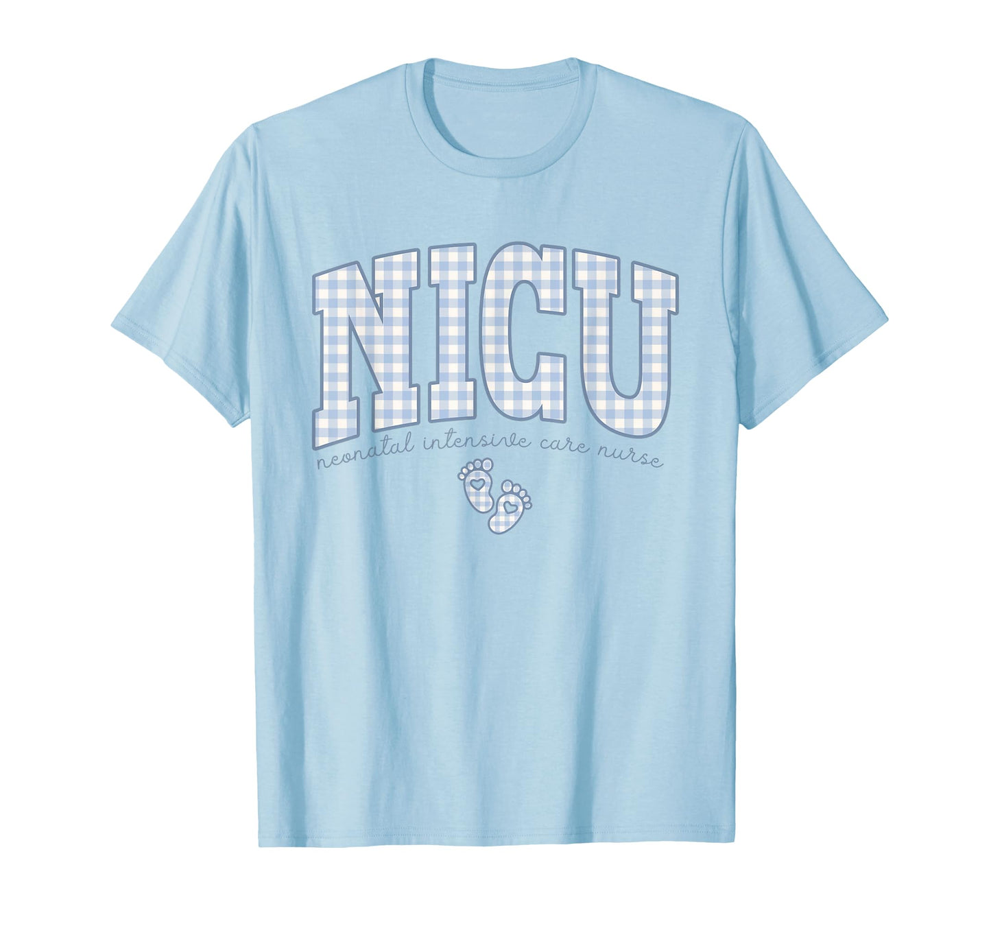 Women NICU Neonatal Intensive Care Nurse NICU Nurse Gingham T-Shirt