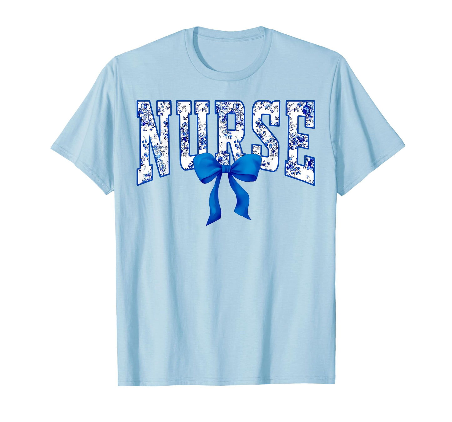 Toile De Jouy Nurse Coquette Bow Nurse Floral T-Shirt