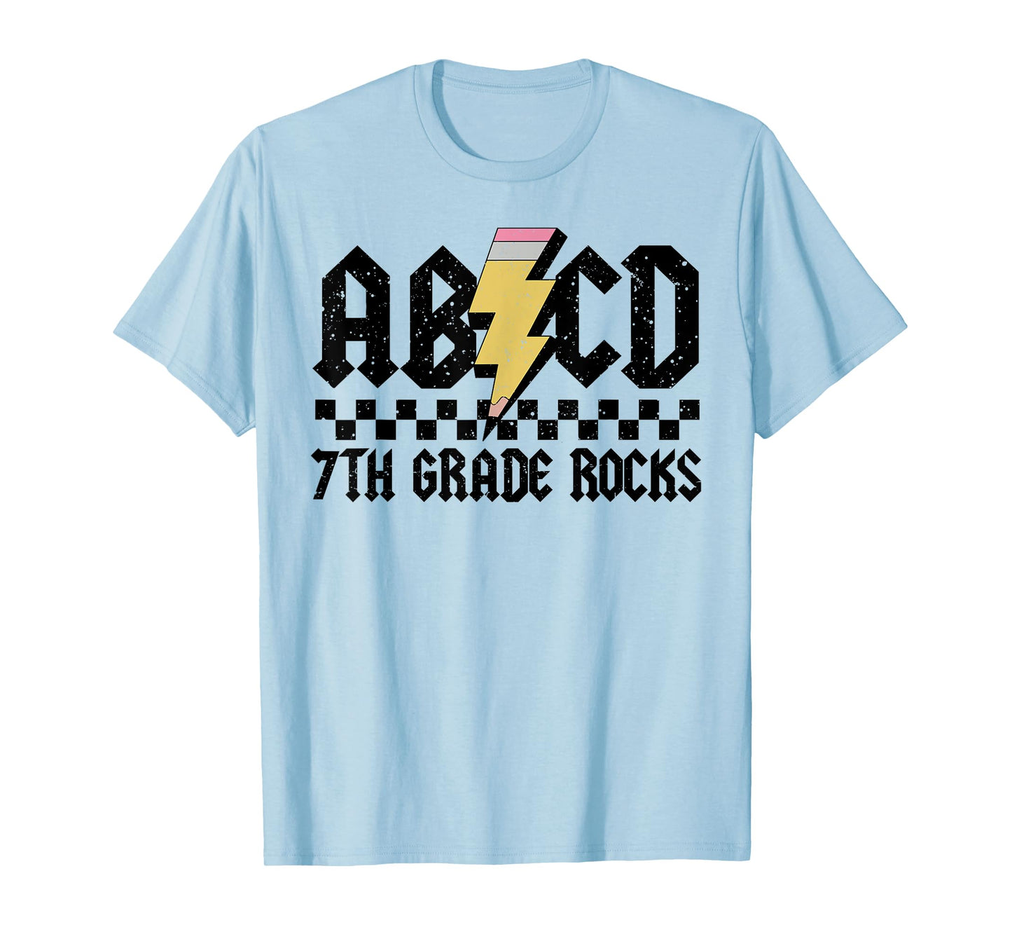 7th Grade Rock and Roll Letters ABCD Alphabet Back To School T-Shirt