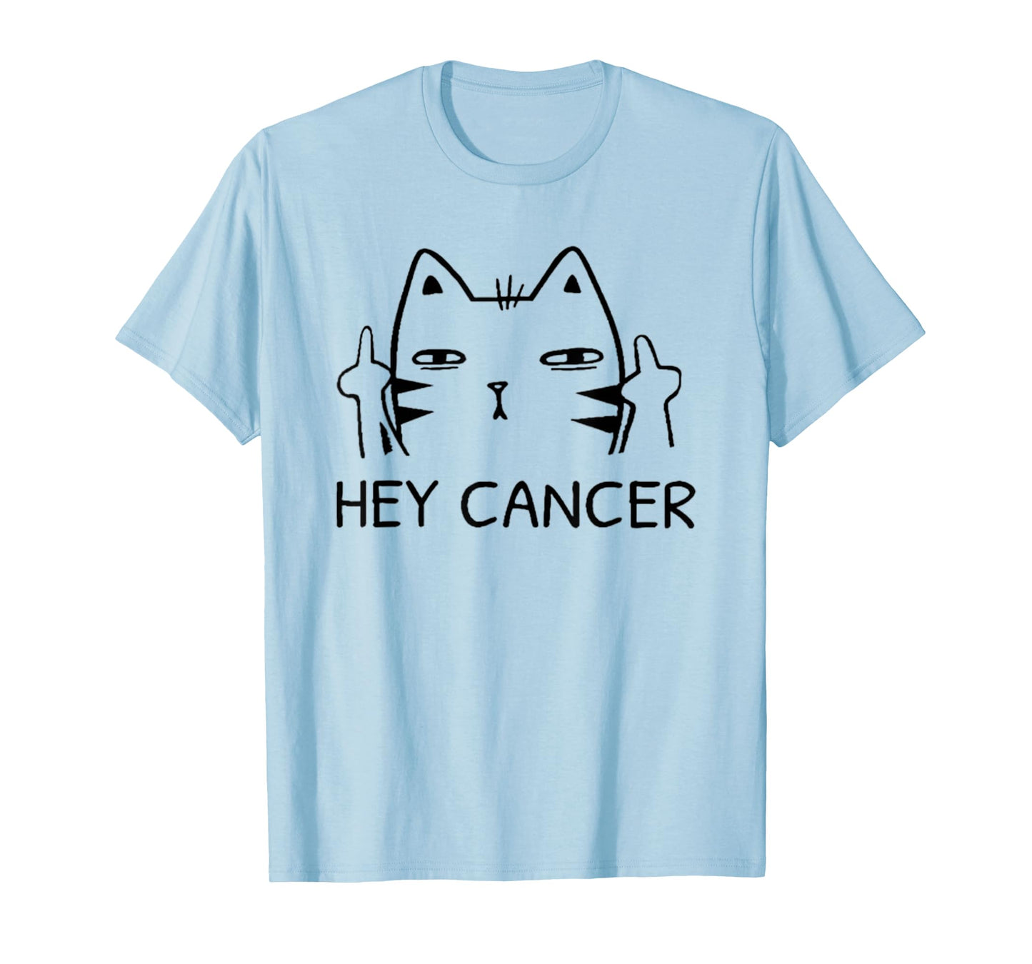 Hey Cancer F Funny Cat Middle Finger T-Shirt