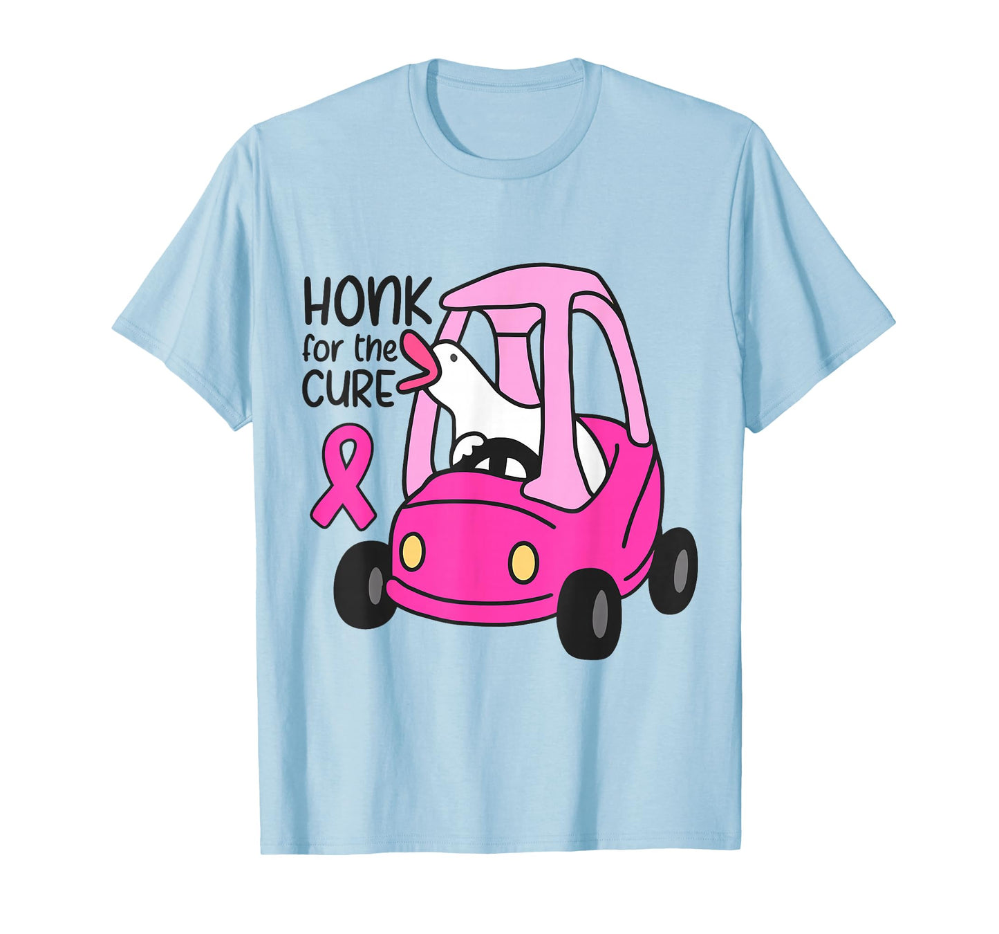 Funny Goose Pink Breast Cancer Awareness Honk for The Cure T-Shirt
