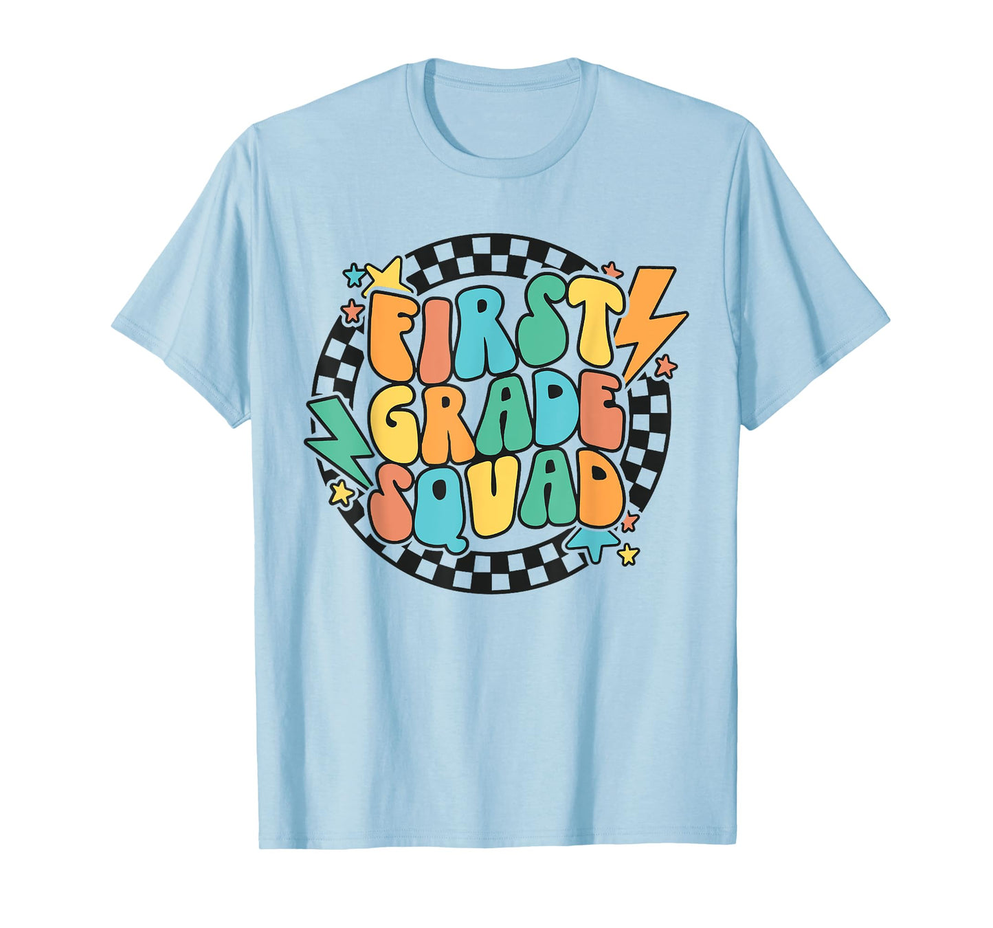 Back To School Groovy Teacher 1st First Grade Crew Squad T-Shirt