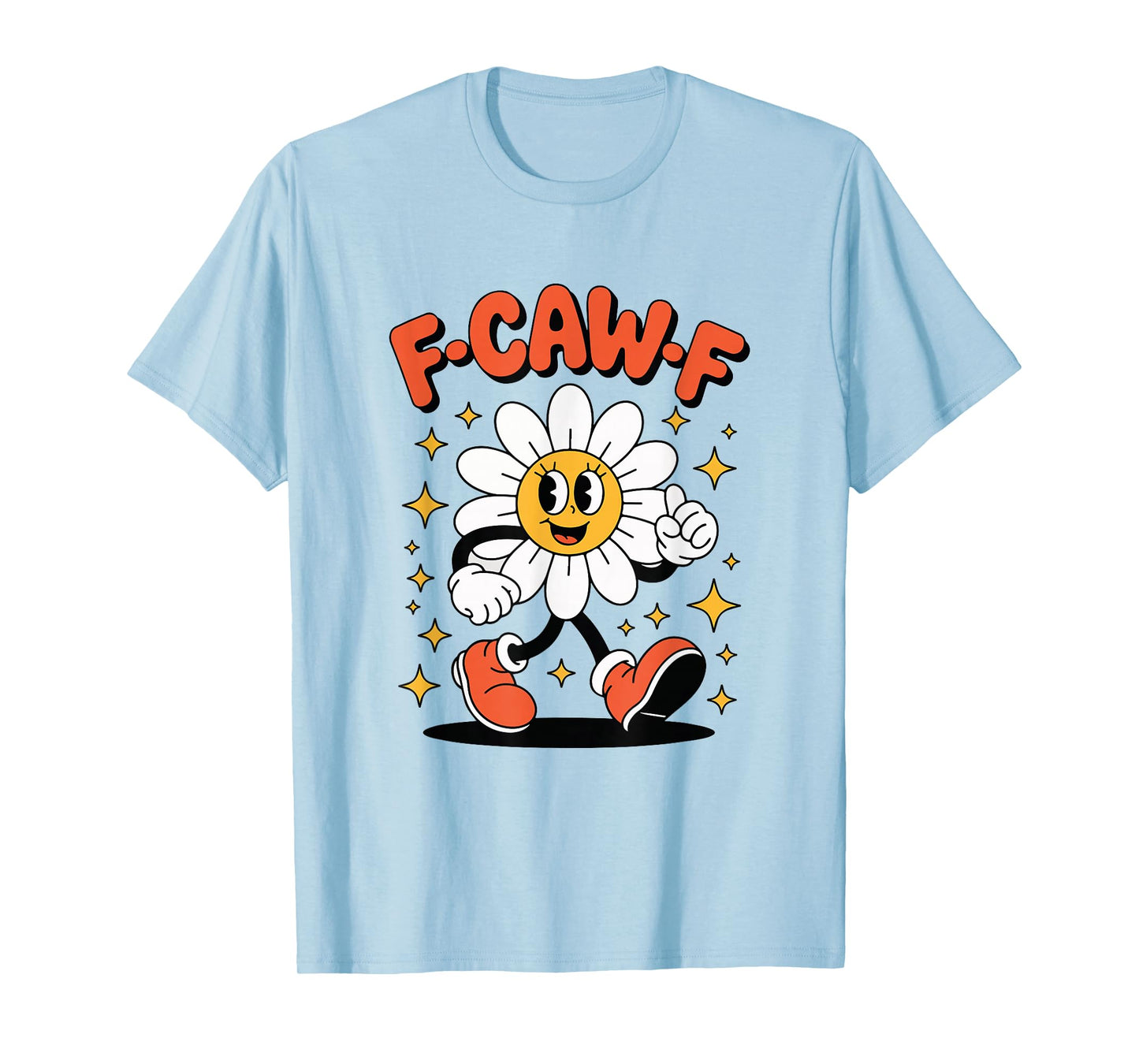 F-Caw-F Cute Happy Daisy Flower with Sparkles T-Shirt