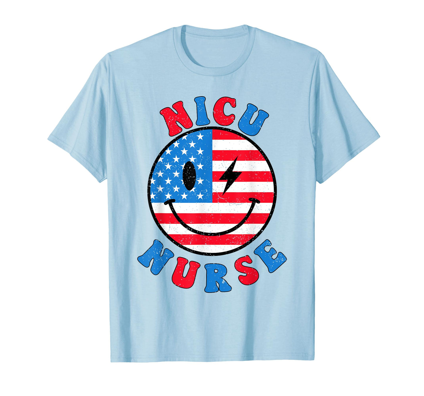 NICU Nurse 4th of July American Flag Patriotic Neonatal ICU T-Shirt