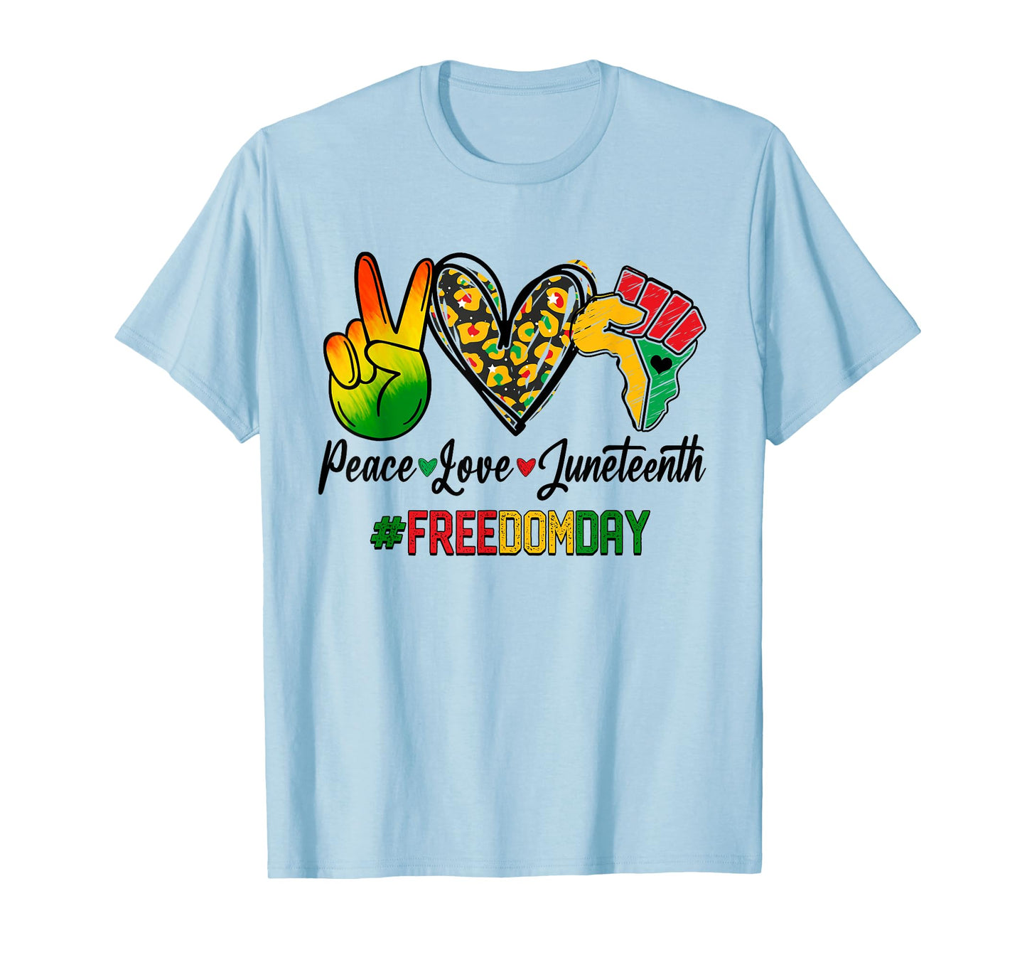 Peace Love Juneteenth 1865 Freedom Day African American T-Shirt