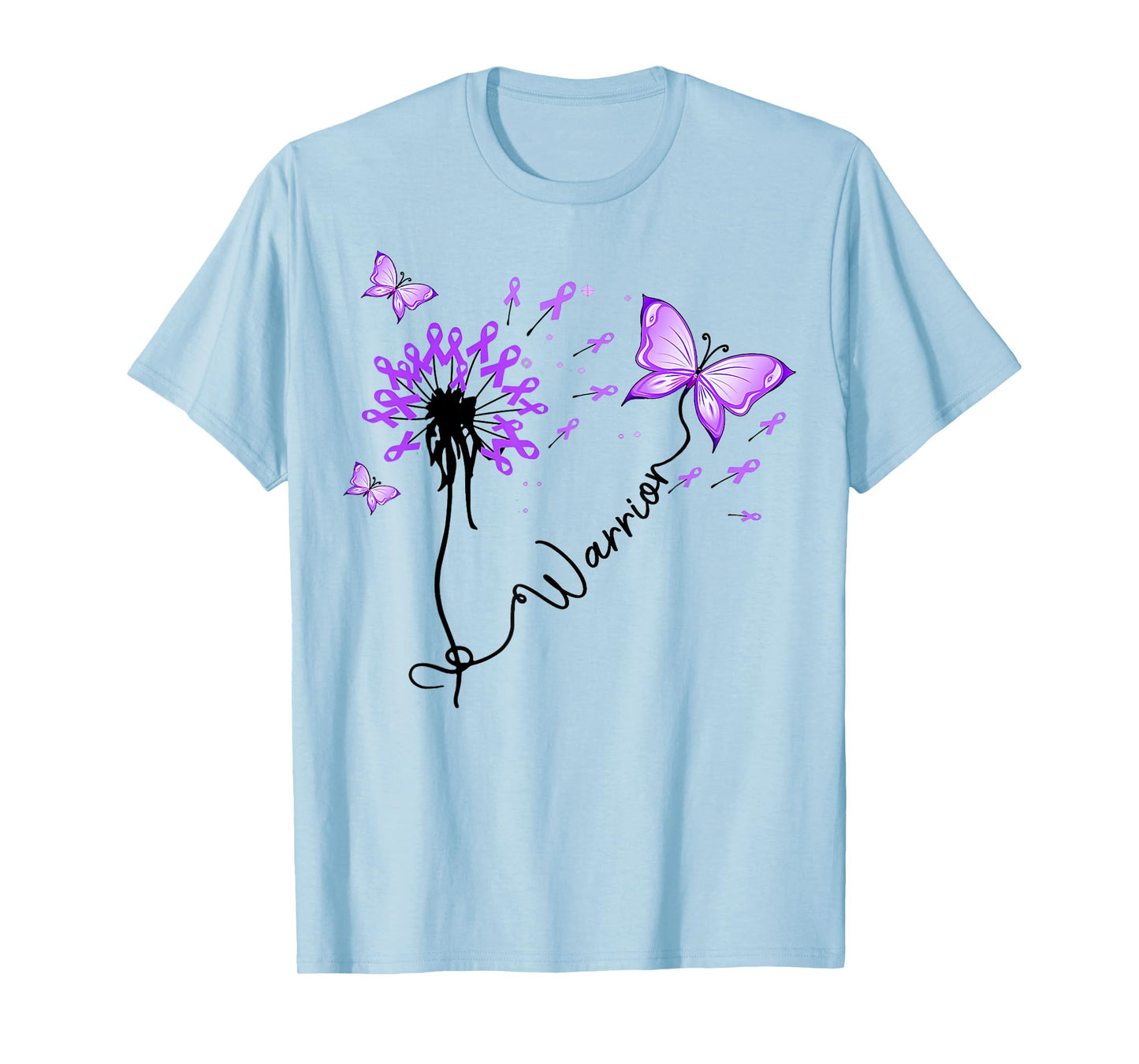 Pancreatic Cancer Warrior Pancreatic Cancer Purple Ribbon T-Shirt
