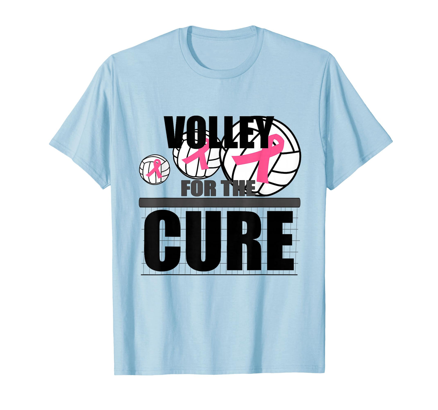 Volleyball Breast Cancer Pink Ribbon Volley for the Cure T-Shirt