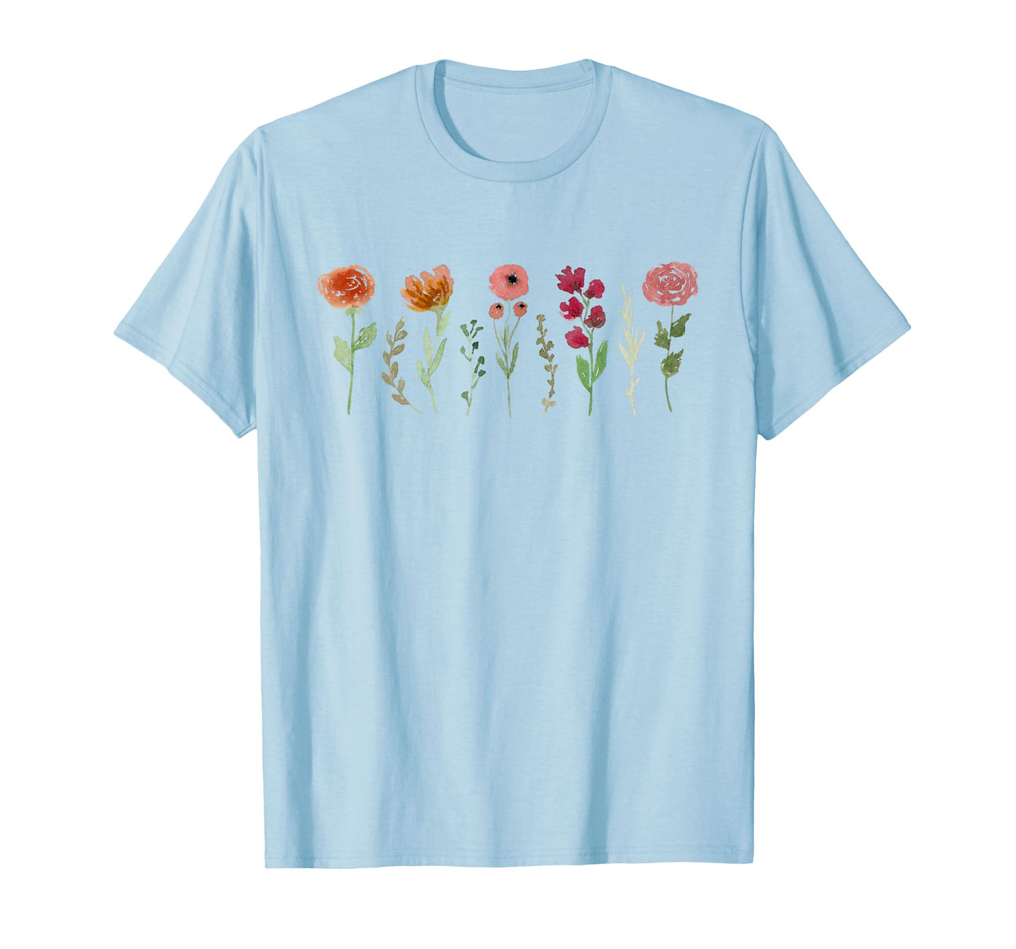 Women's Vintage Flower Casual Boho WildFlower Graphic T-Shirt