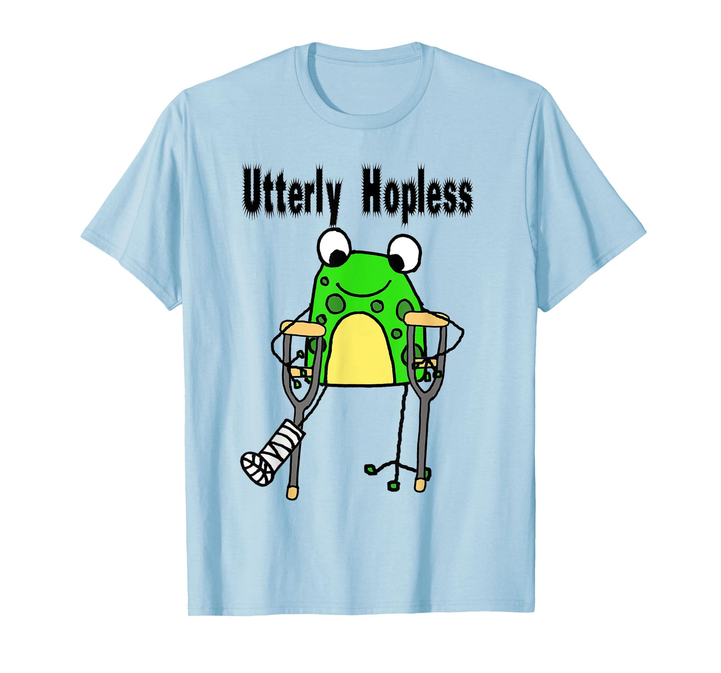 Smileteesanima Funny Frog Broken Leg Utterly Hopless Pun T-Shirt