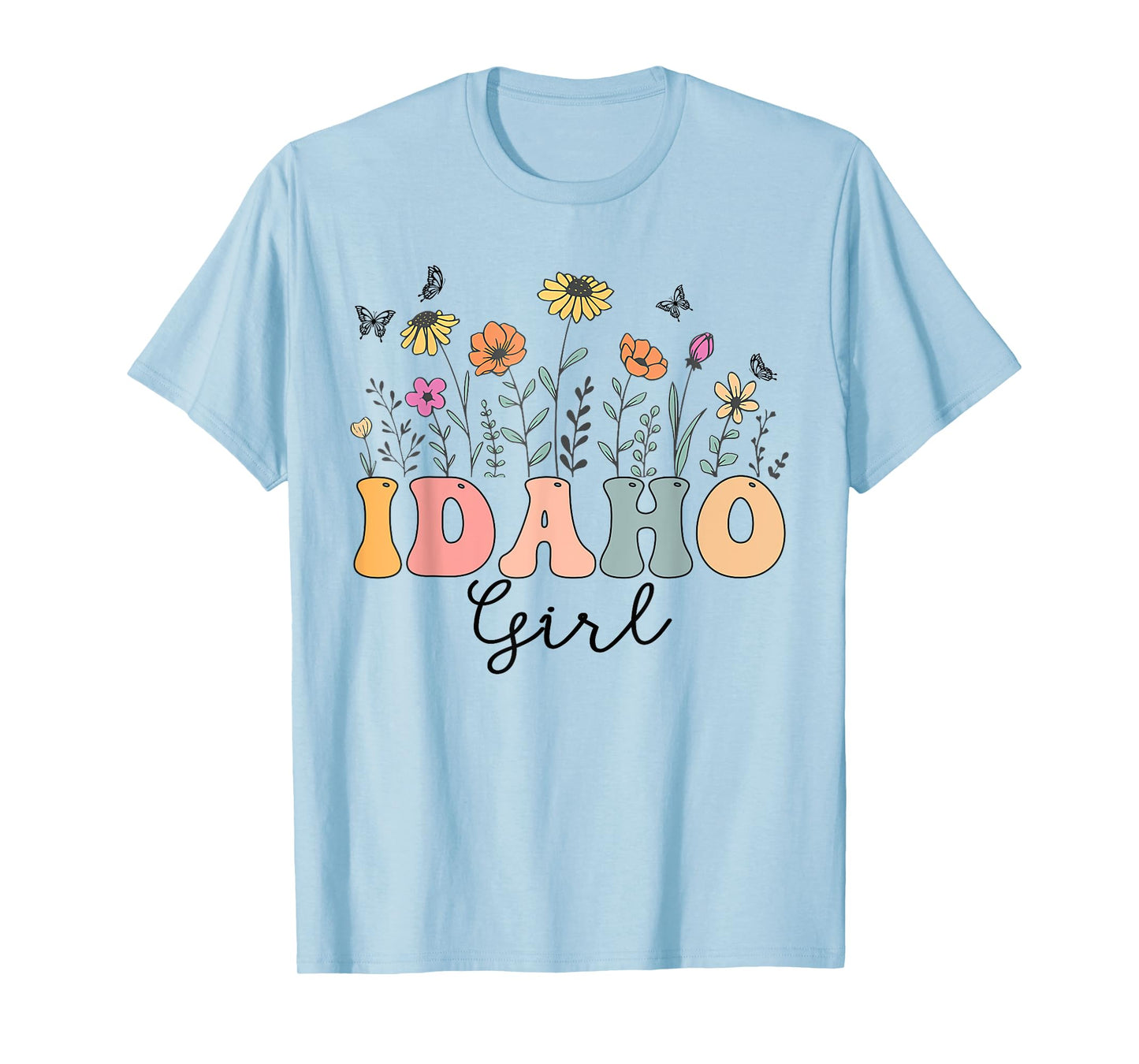 Idaho Girl Wildflower Groovy Idaho Lover T-Shirt