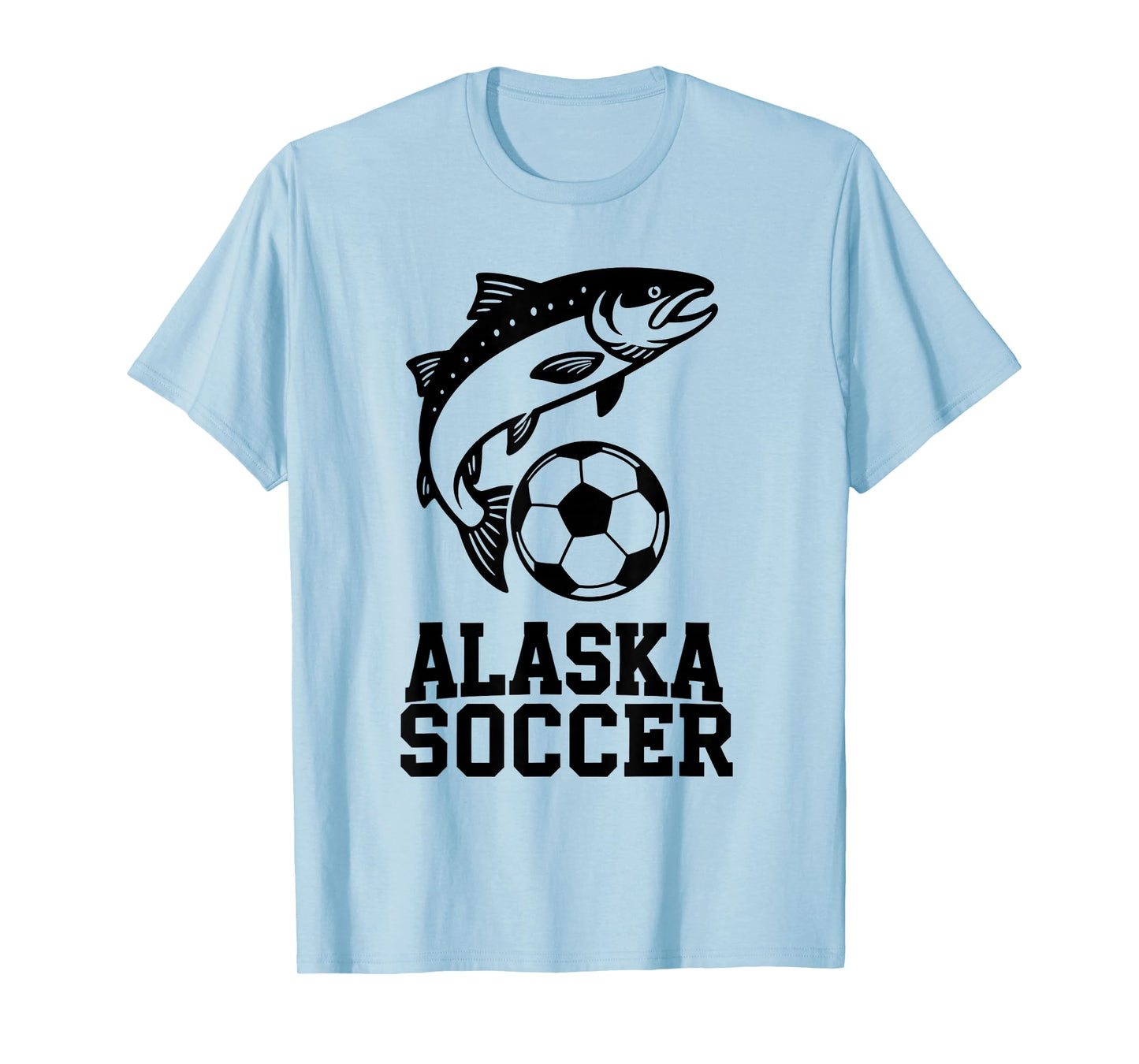 Alaska Soccer Graphic Salmon and Ball Sports Design T-Shirt