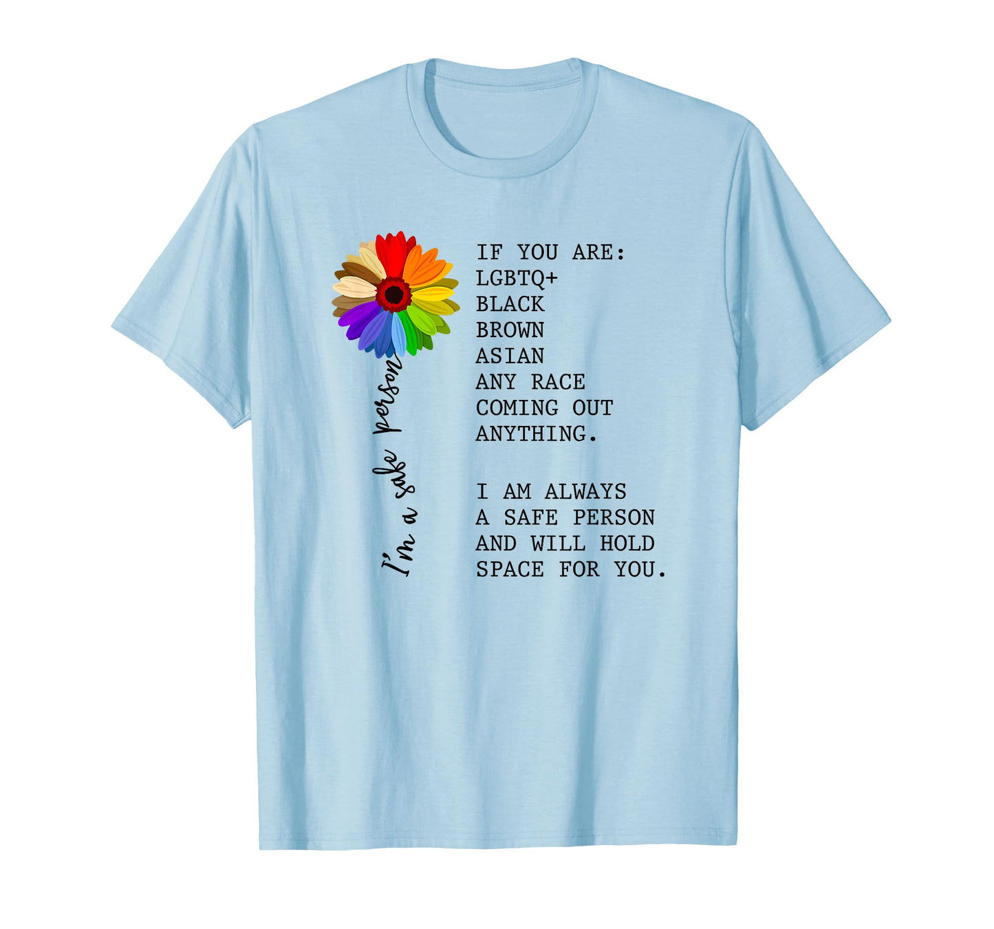 Sunflower LGBT I'm A Safe Person, LGBT Pride Month T-Shirt
