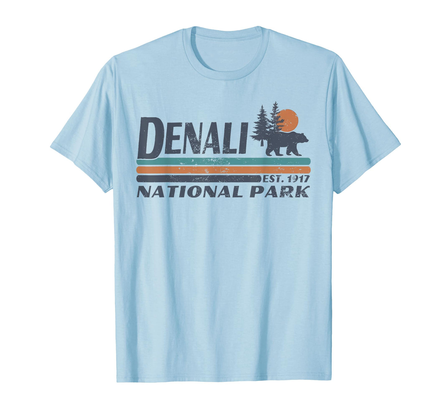 Men Women Retro Denali National Park Mountains Hiking T-Shirt
