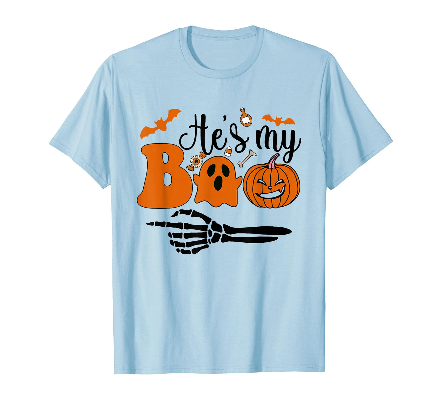 He's My Boo Skeleton Couples Matching Couple Halloween 2025 T-Shirt