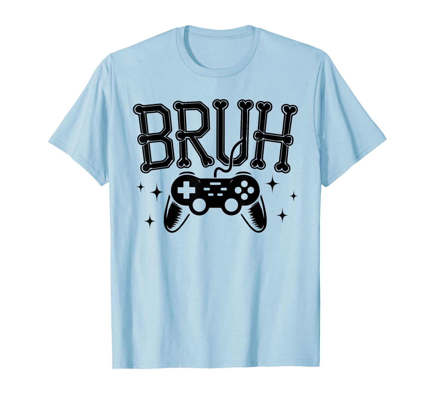 Halloween Skeleton Gamer Bruh Funny Video Gaming Boys Kids T-Shirt