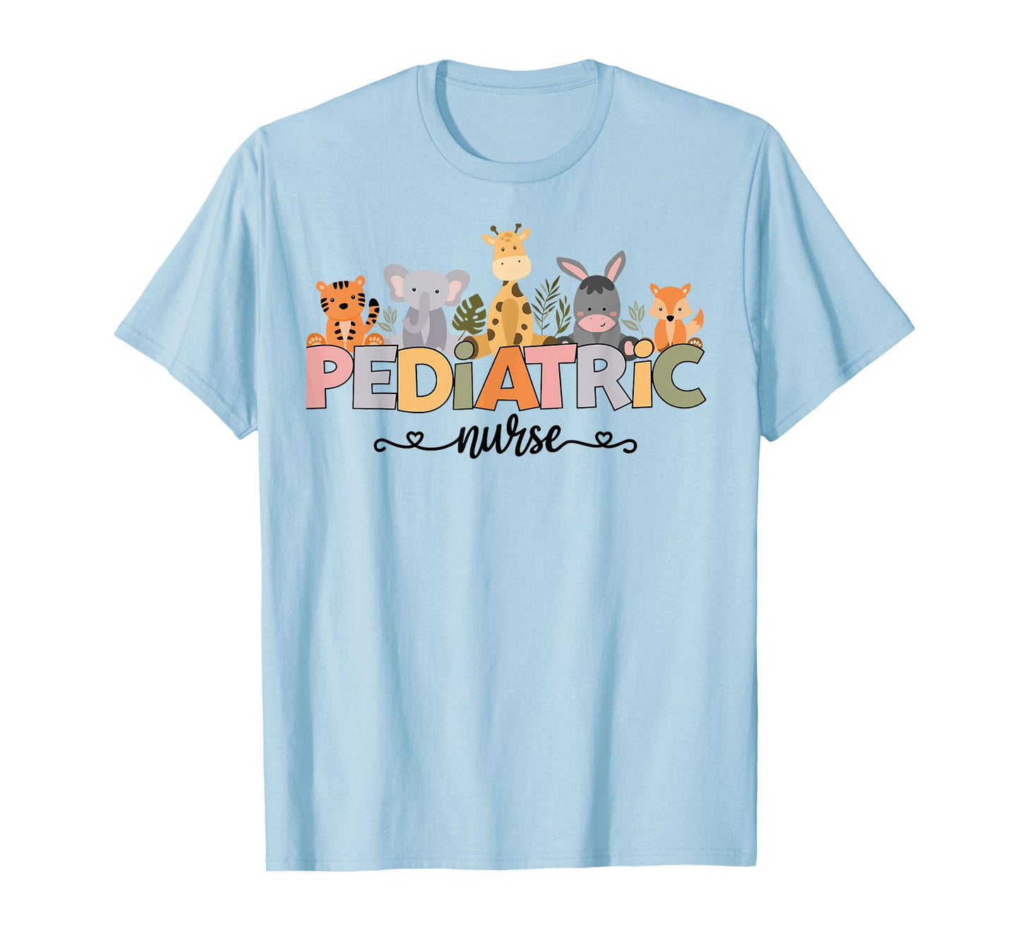 Pediatric Nurse Animal Safari Zoo Peds Nurse Nursing Family T-Shirt