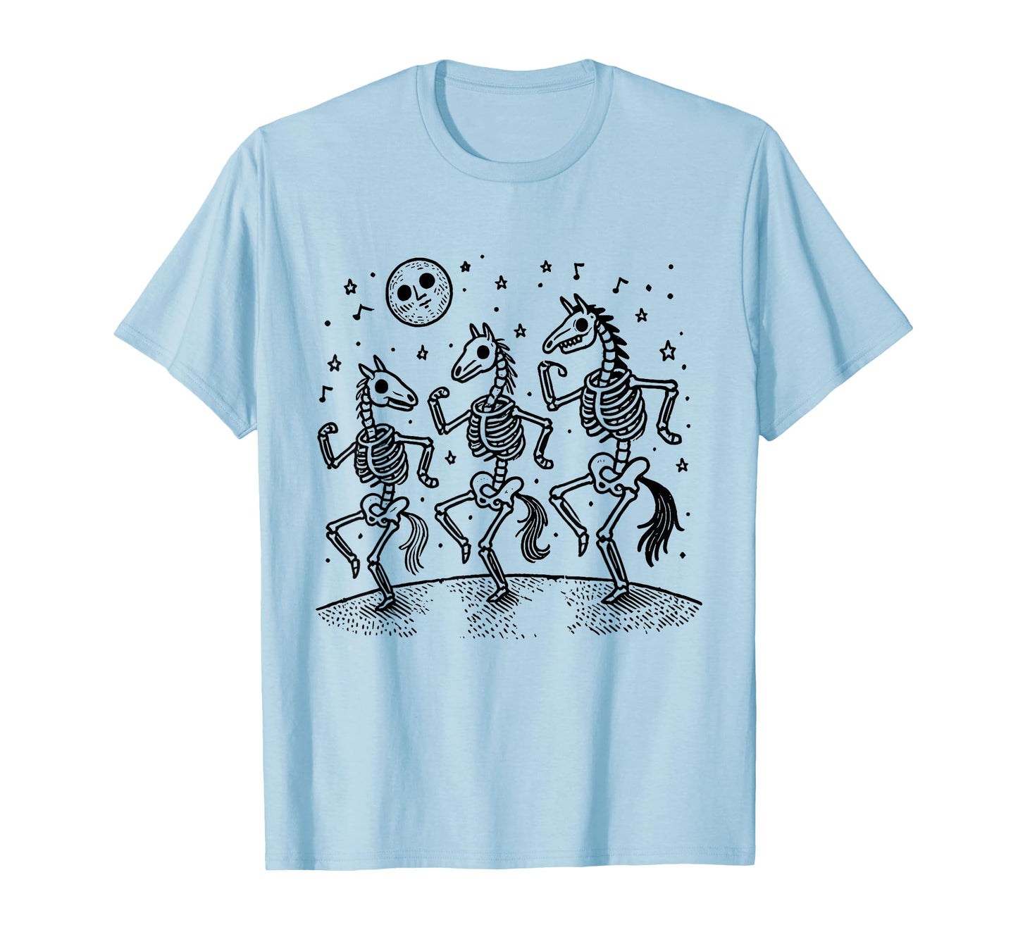 Funny Skeleton Horse Dancing Halloween Horse Lover Spooky T-Shirt