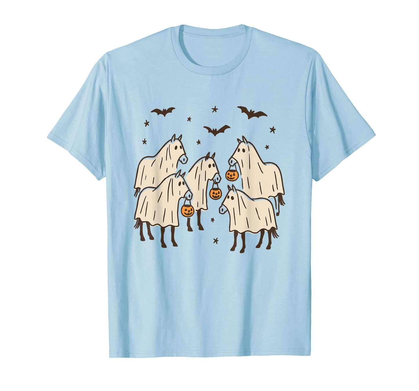 Funny Horse Ghost Halloween Horse Western Horse Lover Farm T-Shirt