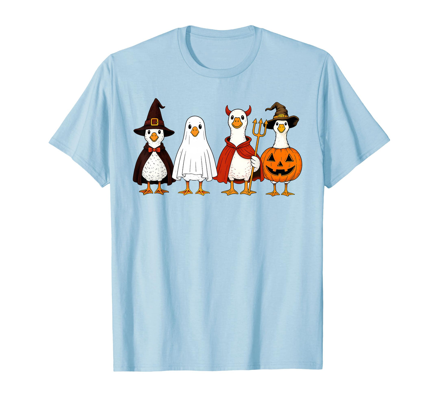 Boo Ghost Goose Halloween Goose Skeleton Funny Halloween T-Shirt