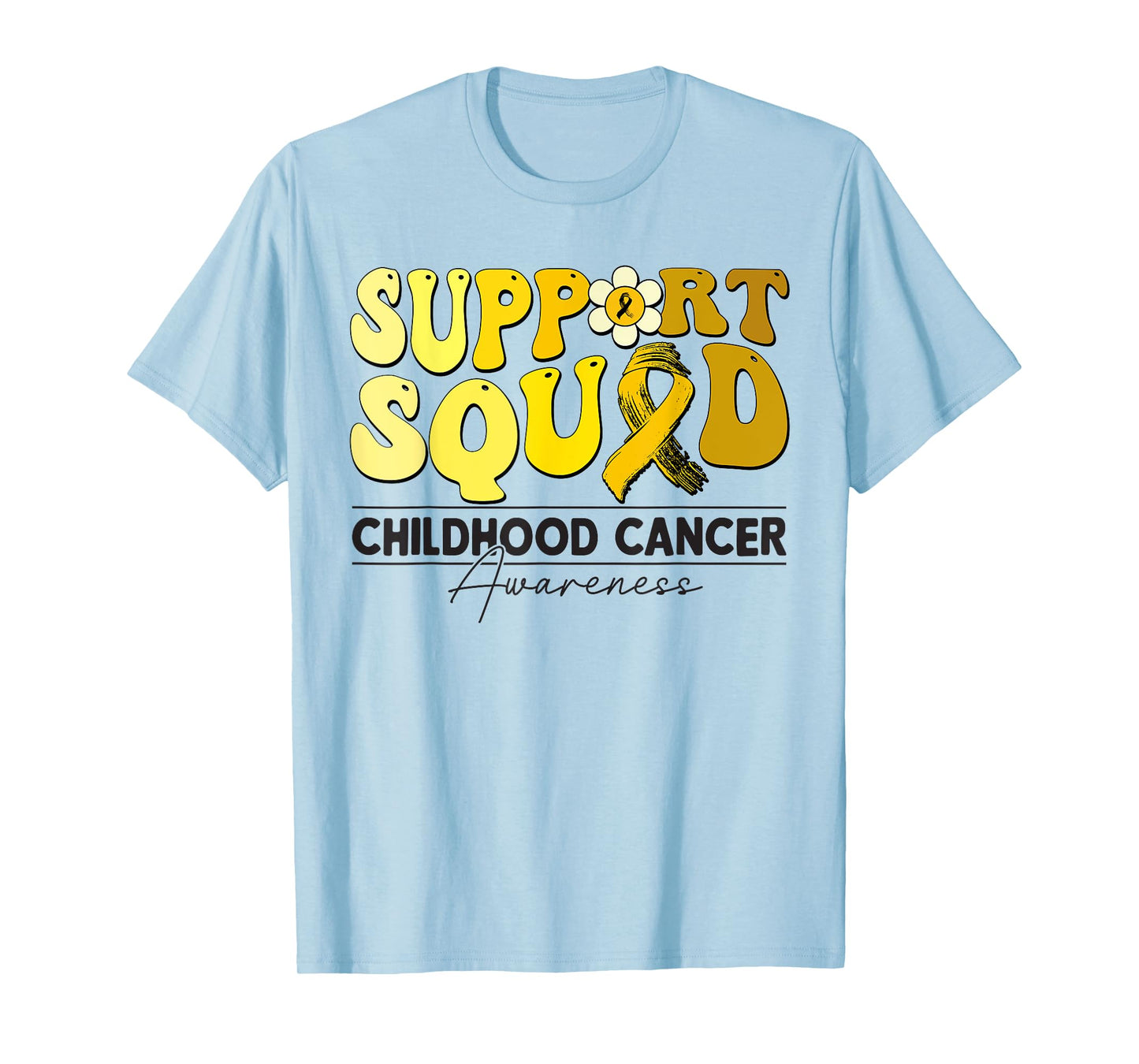 Childhood Cancer Awareness Support Squad Gold Ribbon Kids T-Shirt