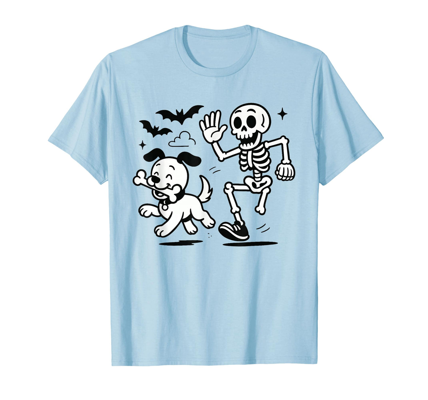 Funny Skeleton Chasing Corgi Halloween Dog Mom Pet Lover T-Shirt