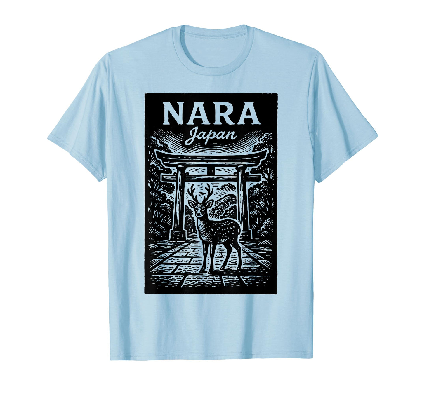 Nara Japan Deer Temple Japanese Travel Nature Architecture T-Shirt