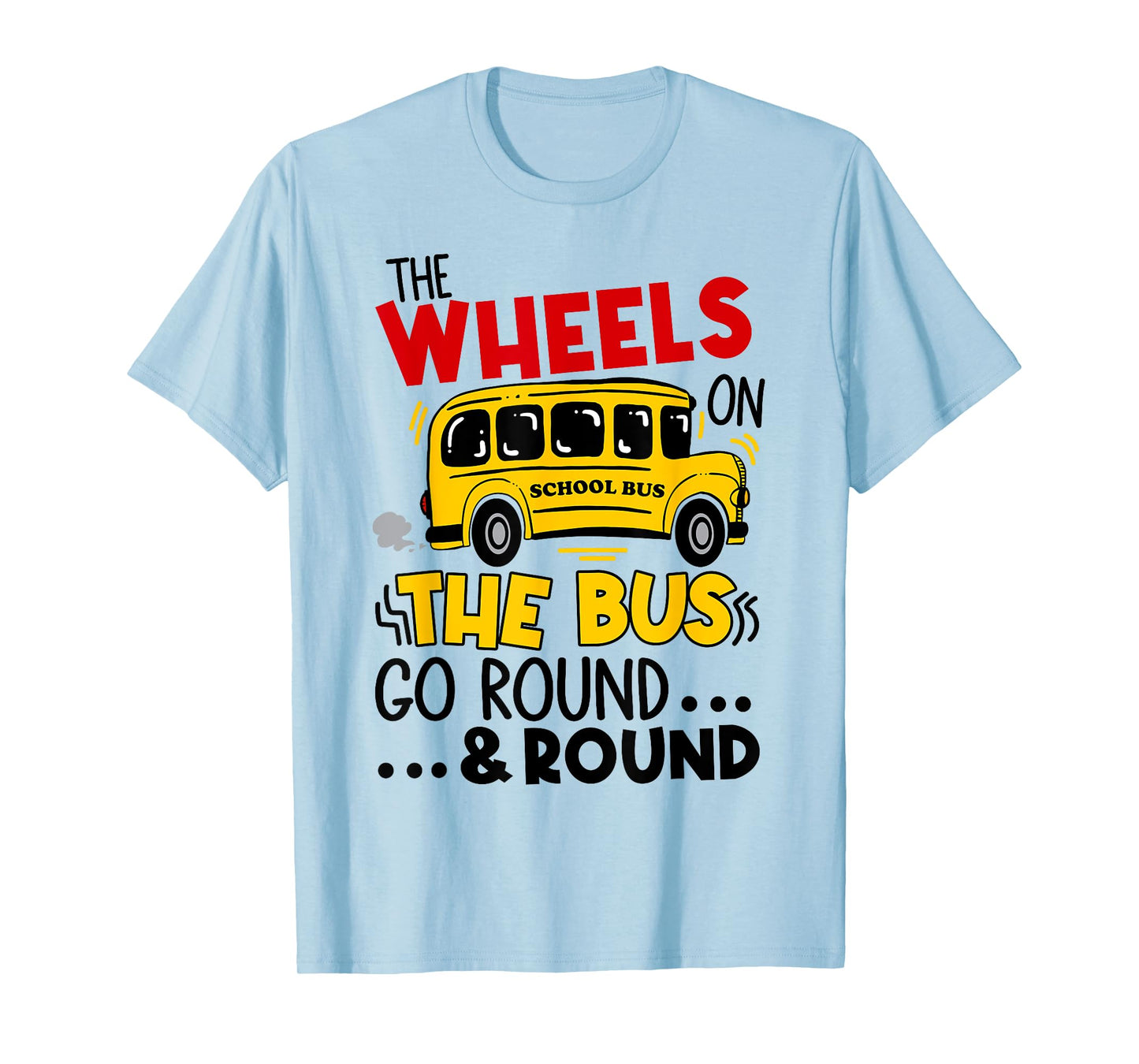 Back To School Funny The WHEELS On The BUS Toddler Kids Boys T-Shirt
