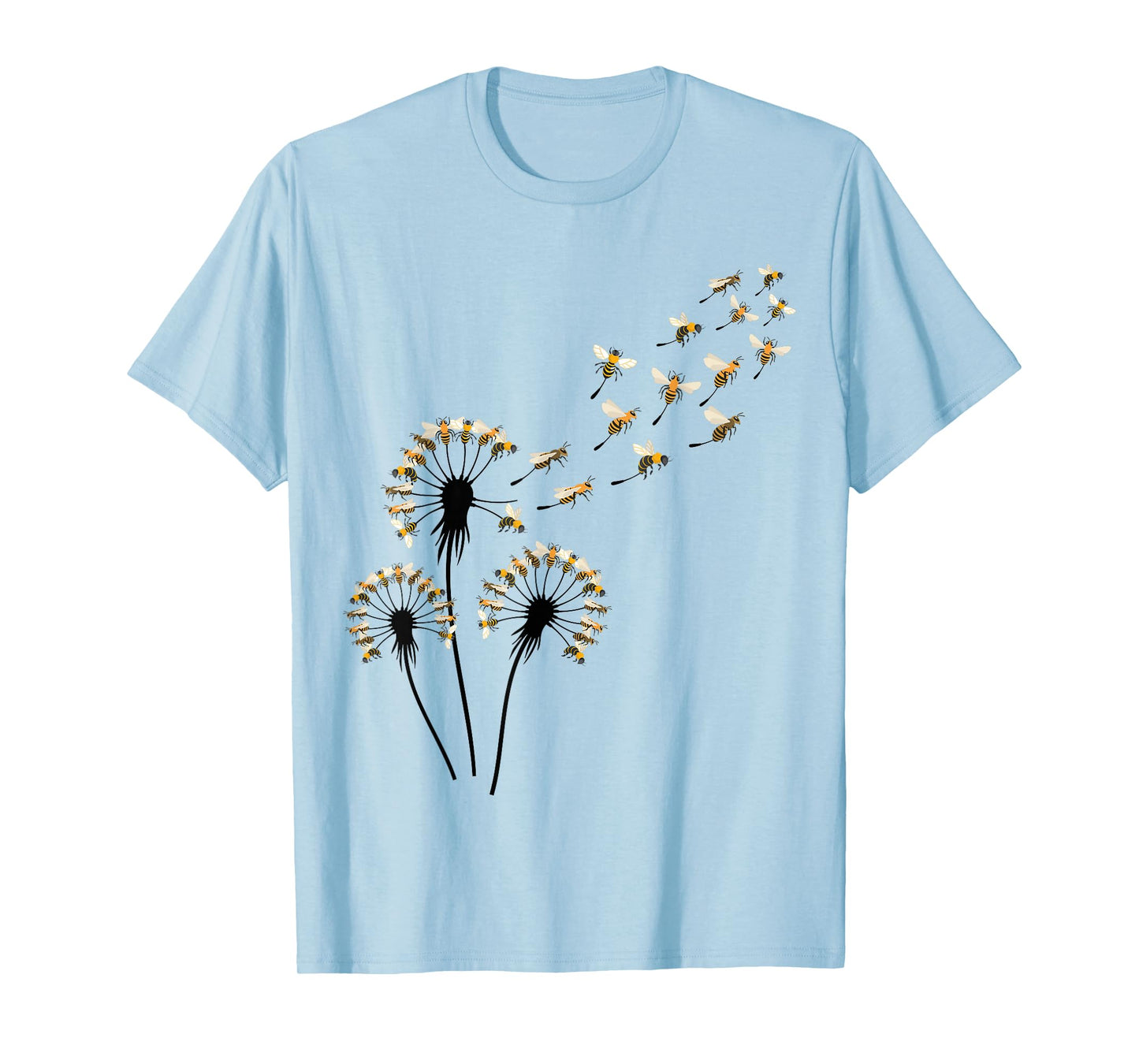 Bee Shirts Dandelion Bee Shirt for Bee Lover | Blue Floral T-Shirt