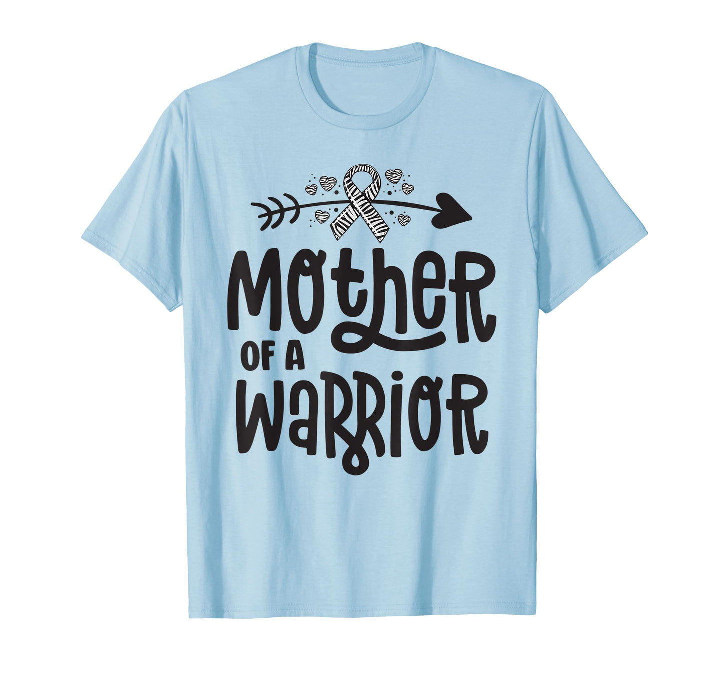 Mother Of A Rare Disease Warrior Awareness Zebra Ribbon Mom T-Shirt