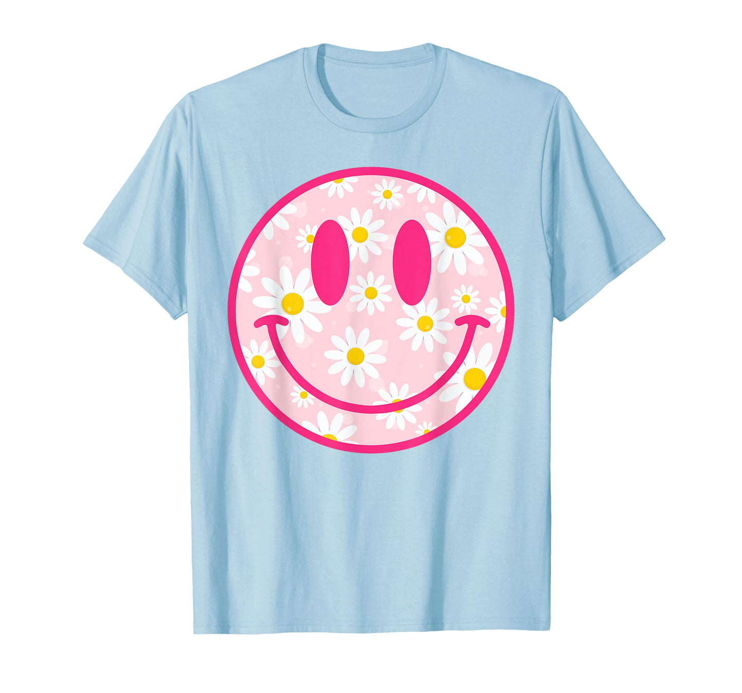Happy Face Daisy Flower Shirt Preppy Aesthetic Smile Face T-Shirt