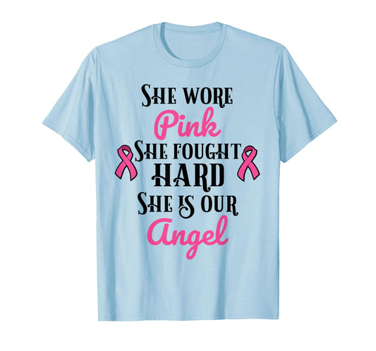 Breast Cancer Remembrance Angel T-shirt T-Shirt