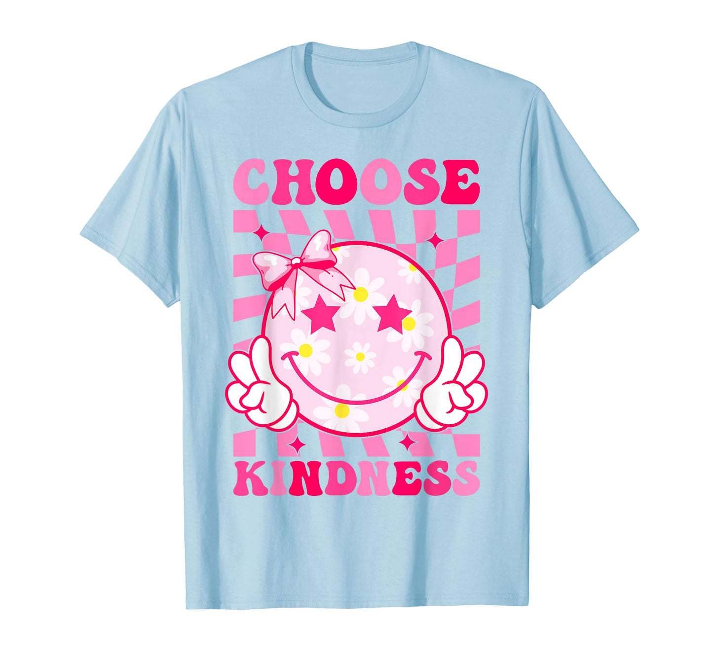 Choose Kindness Smile Face Groovy Be Kind Inspirational Kids T-Shirt