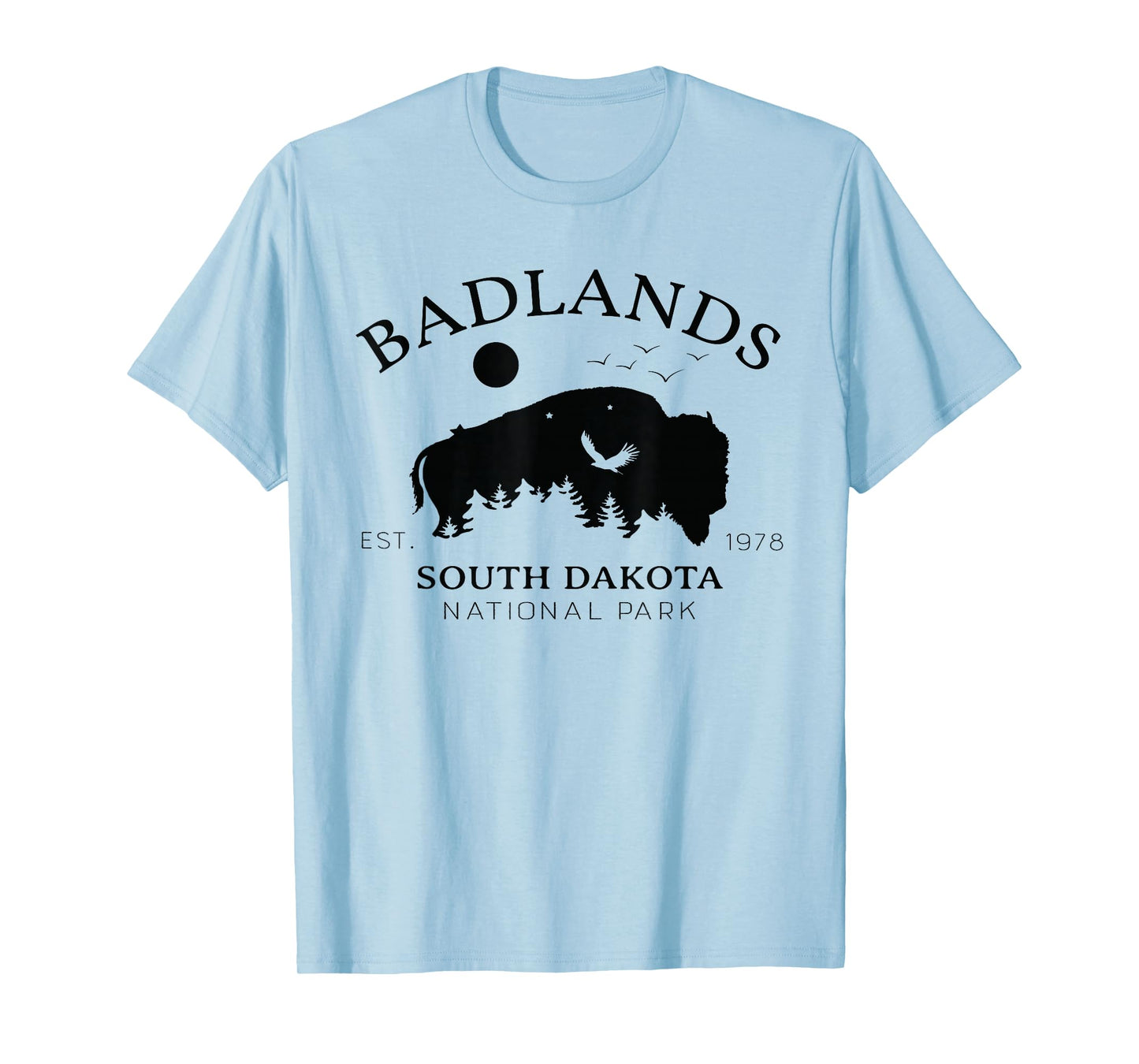 Badlands National Park South Dakota Souvenir Hiking Bison T-Shirt