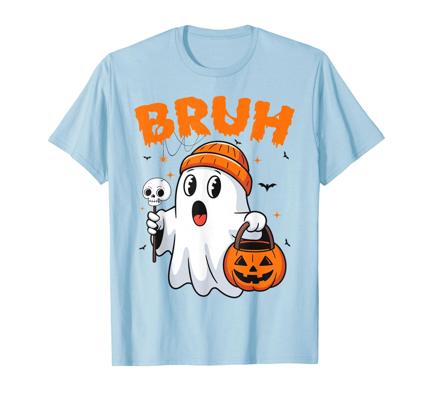 Bruh I Mean Boo Trick or Treat Funny Ghost Halloween T-Shirt
