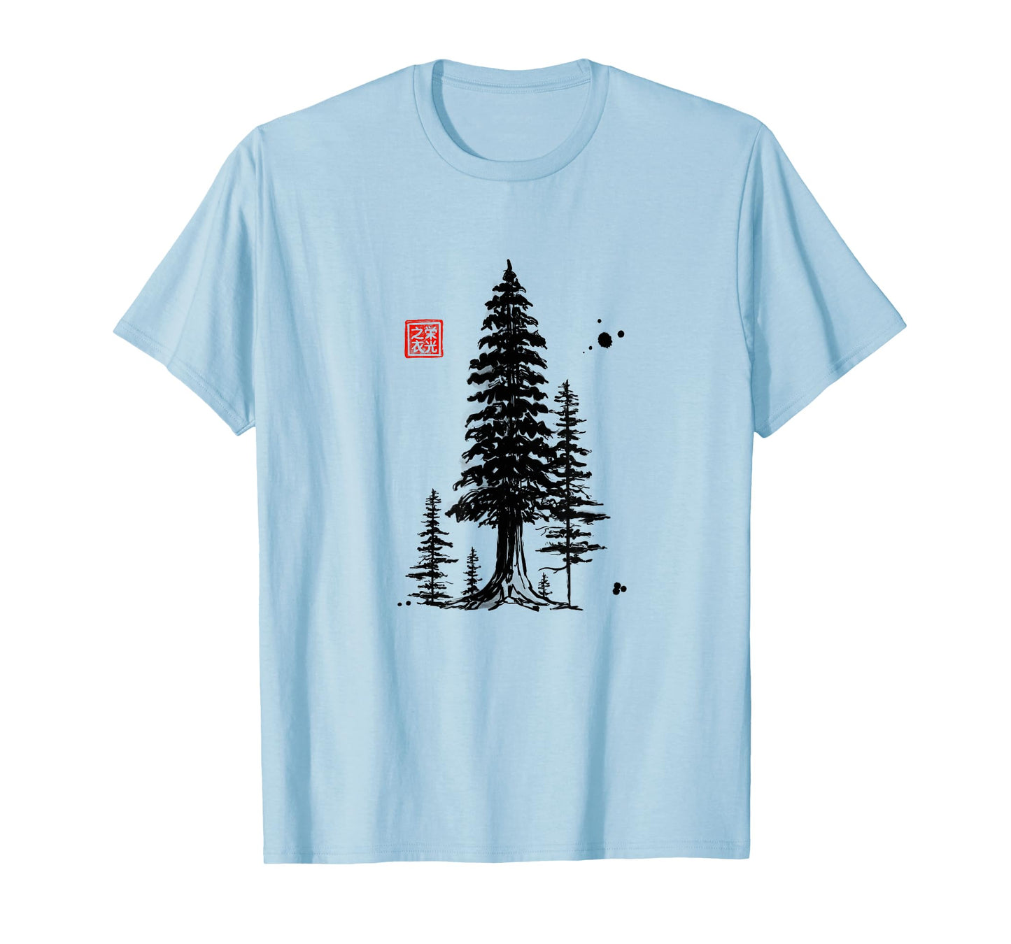 Redwood Trees Forest Sumi-e Tee - Design T-Shirt