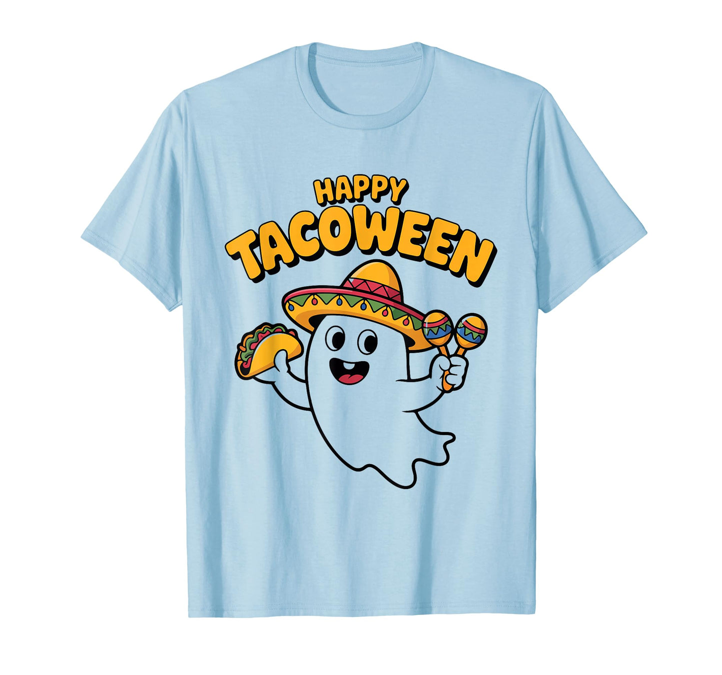 Happy Tacoween Funny Ghost Taco Halloween Costume T-Shirt