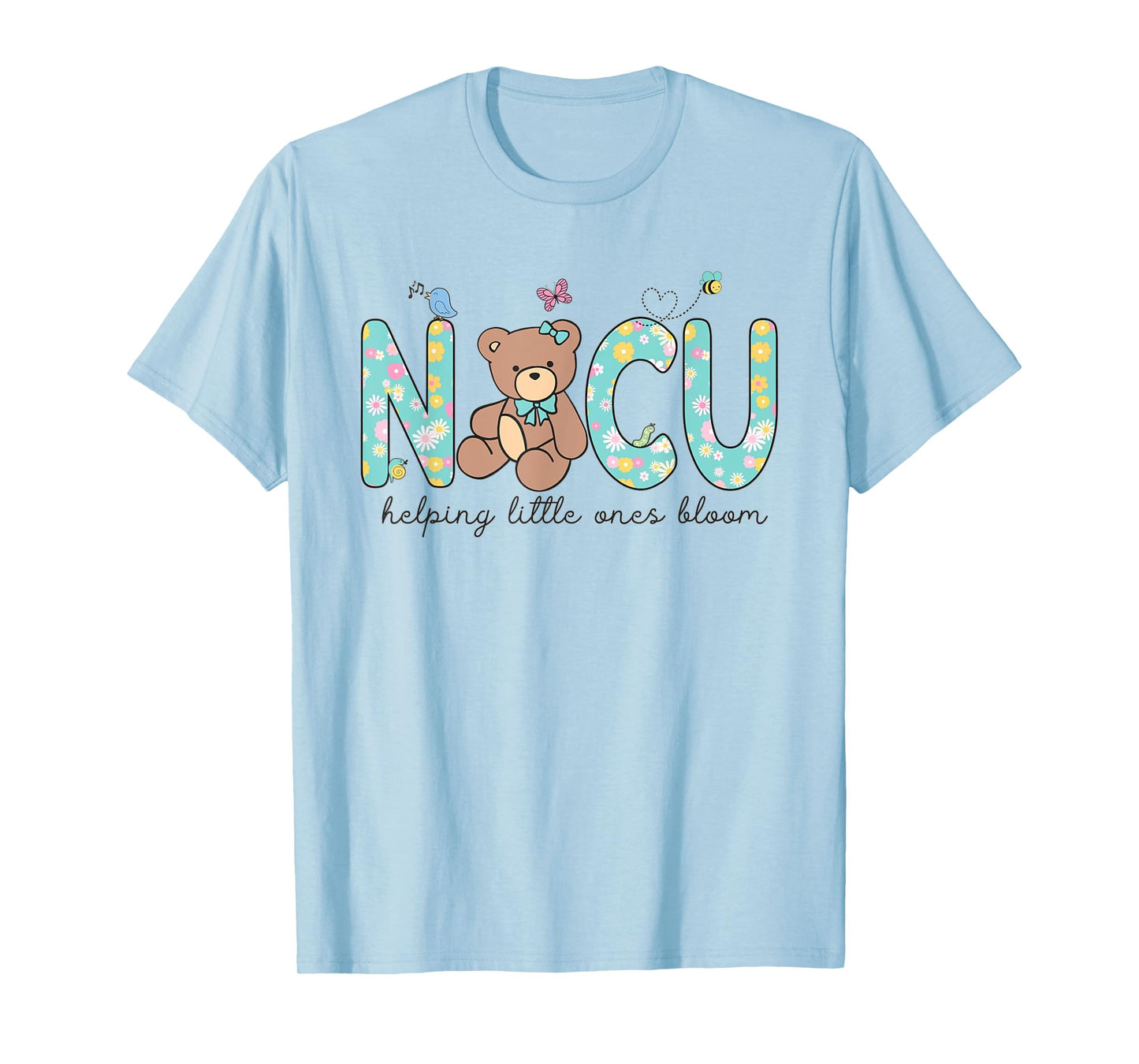NICU Bear Spring NICU Nurse Helping Little Ones Bloom Work T-Shirt