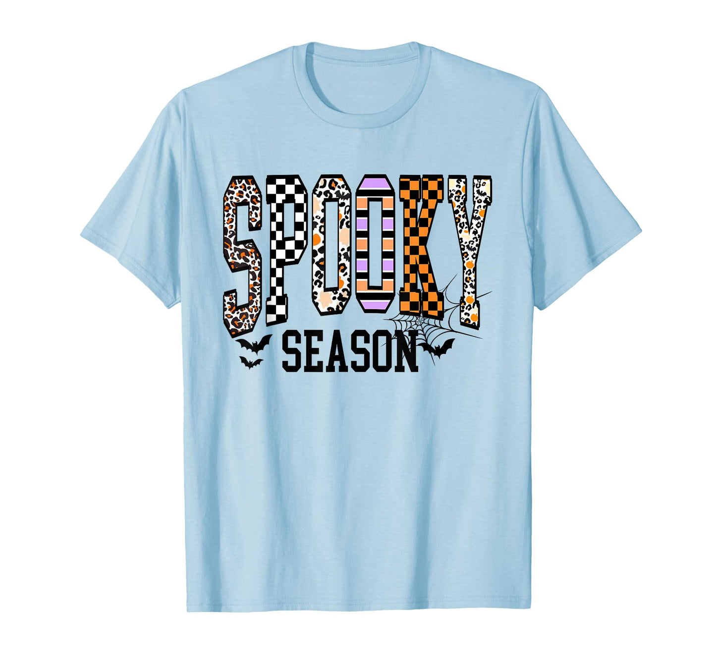 Halloween Spooky Coquette Halloween Leopard Checkered Fall T-Shirt