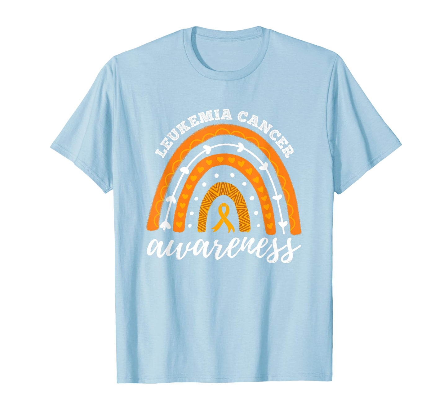 Rainbow Orange Ribbon Leukemia Cancer Awareness T-Shirt