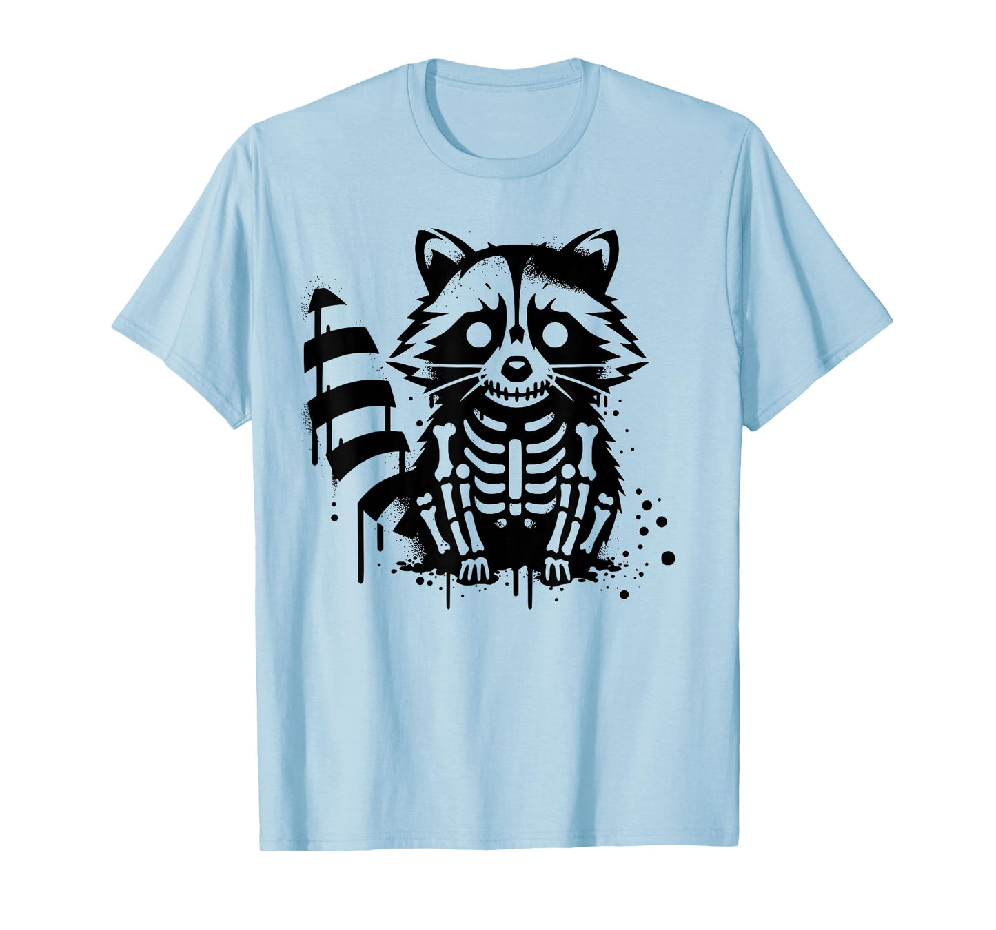 Halloween Skeleton Raccoon Zombie Graffiti Street Art T-Shirt