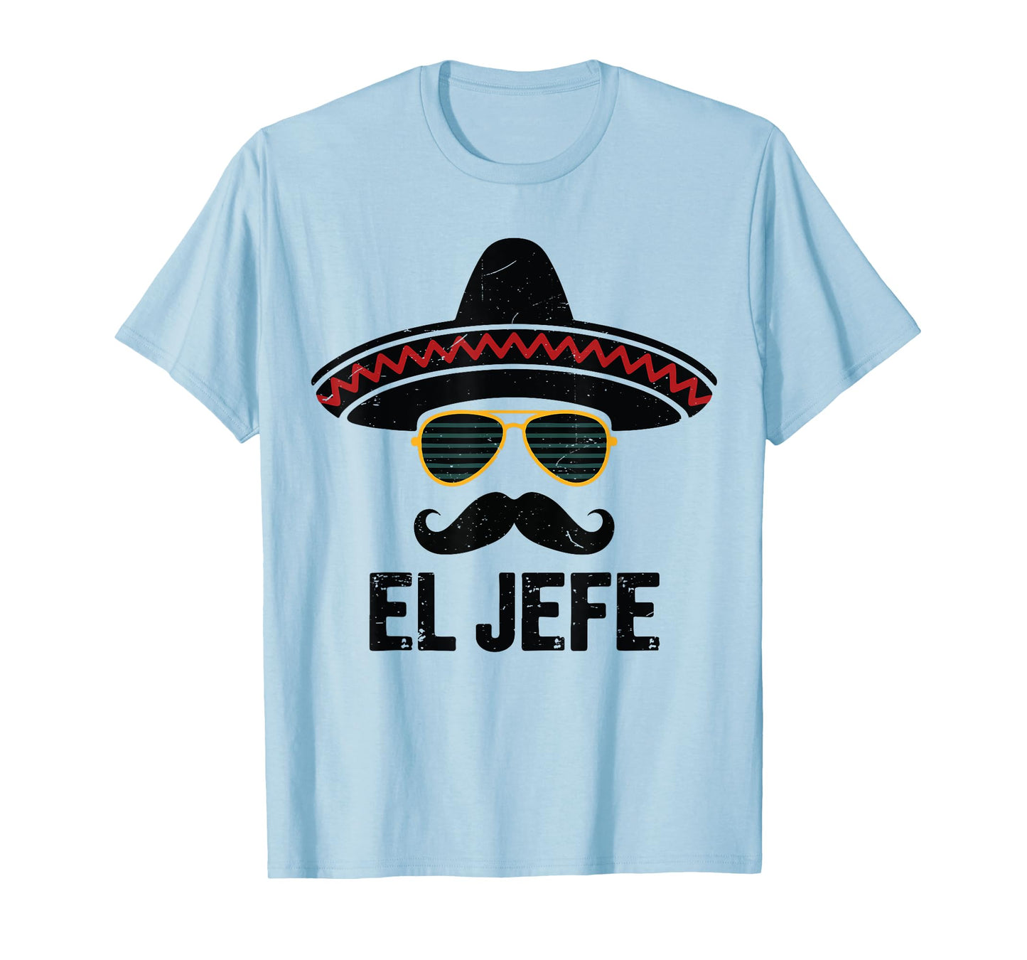 El Jefe Sombrero Face Cinco De Mayo Mexican Boy Toddler Men T-Shirt