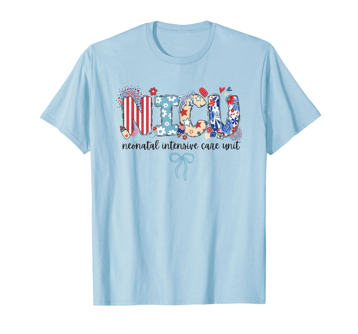 NICU Nurse 4th of July Neonatal Intensive Care Unit Summer T-Shirt