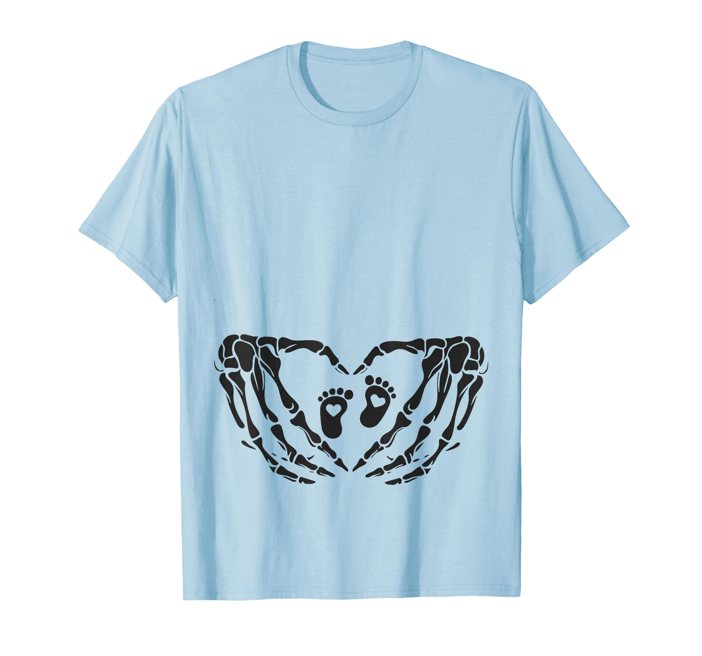 Halloween Skeleton Baby Rib Cage Pregnant Pumpkin New Mom T-Shirt