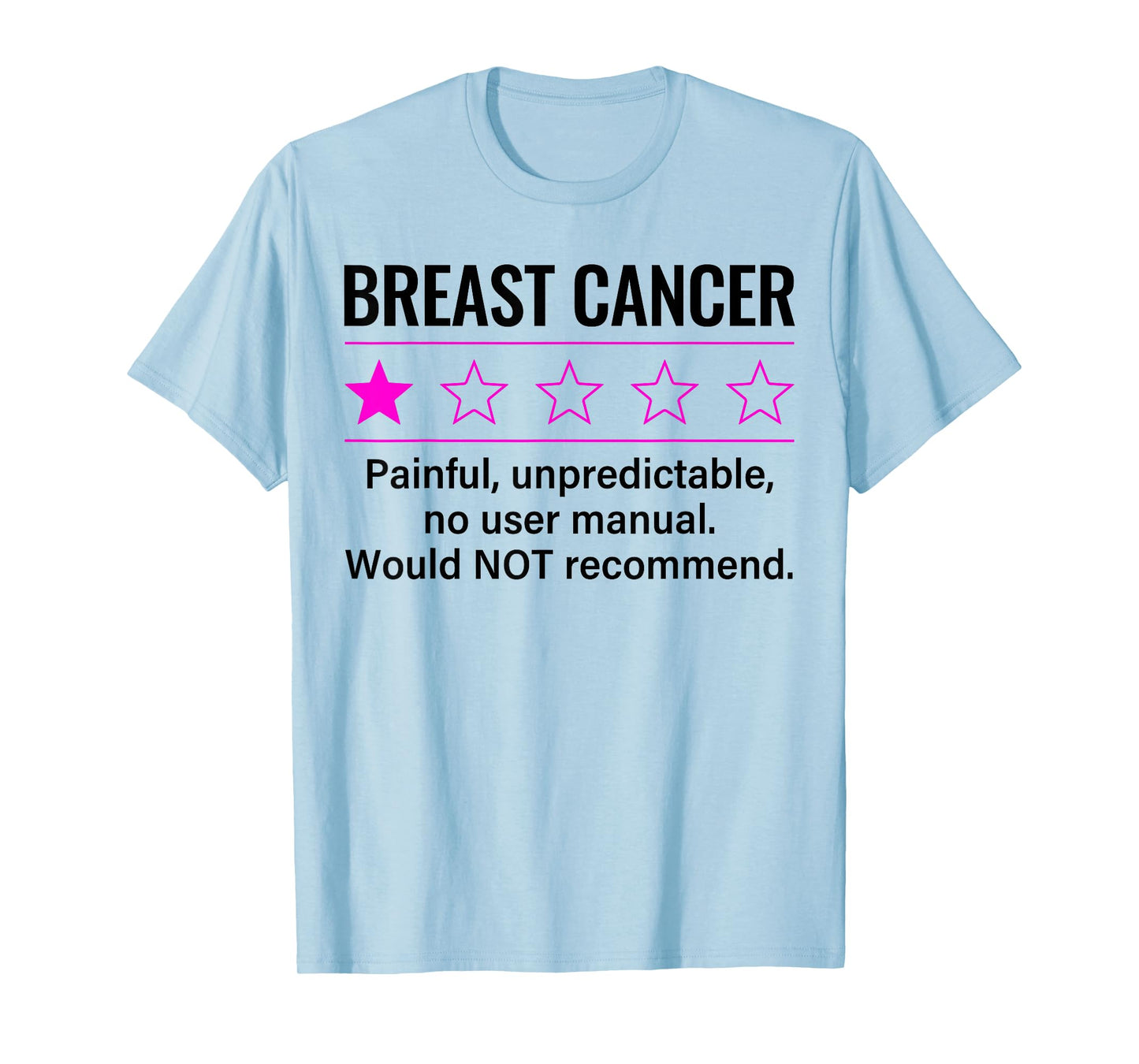 Breast Cancer 1 Star Rating Funny Breast Cancer Awareness T-Shirt