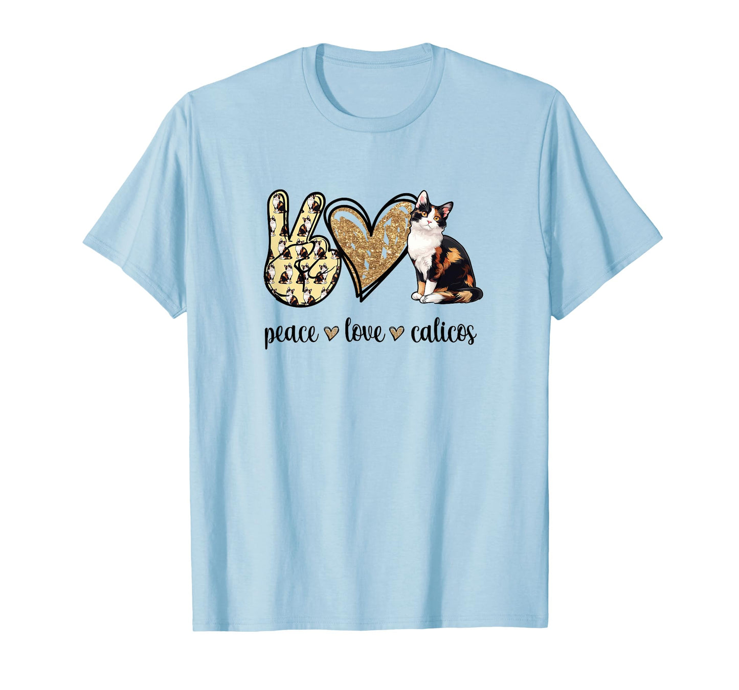 Peace Love Calico Cat Lover T-Shirt