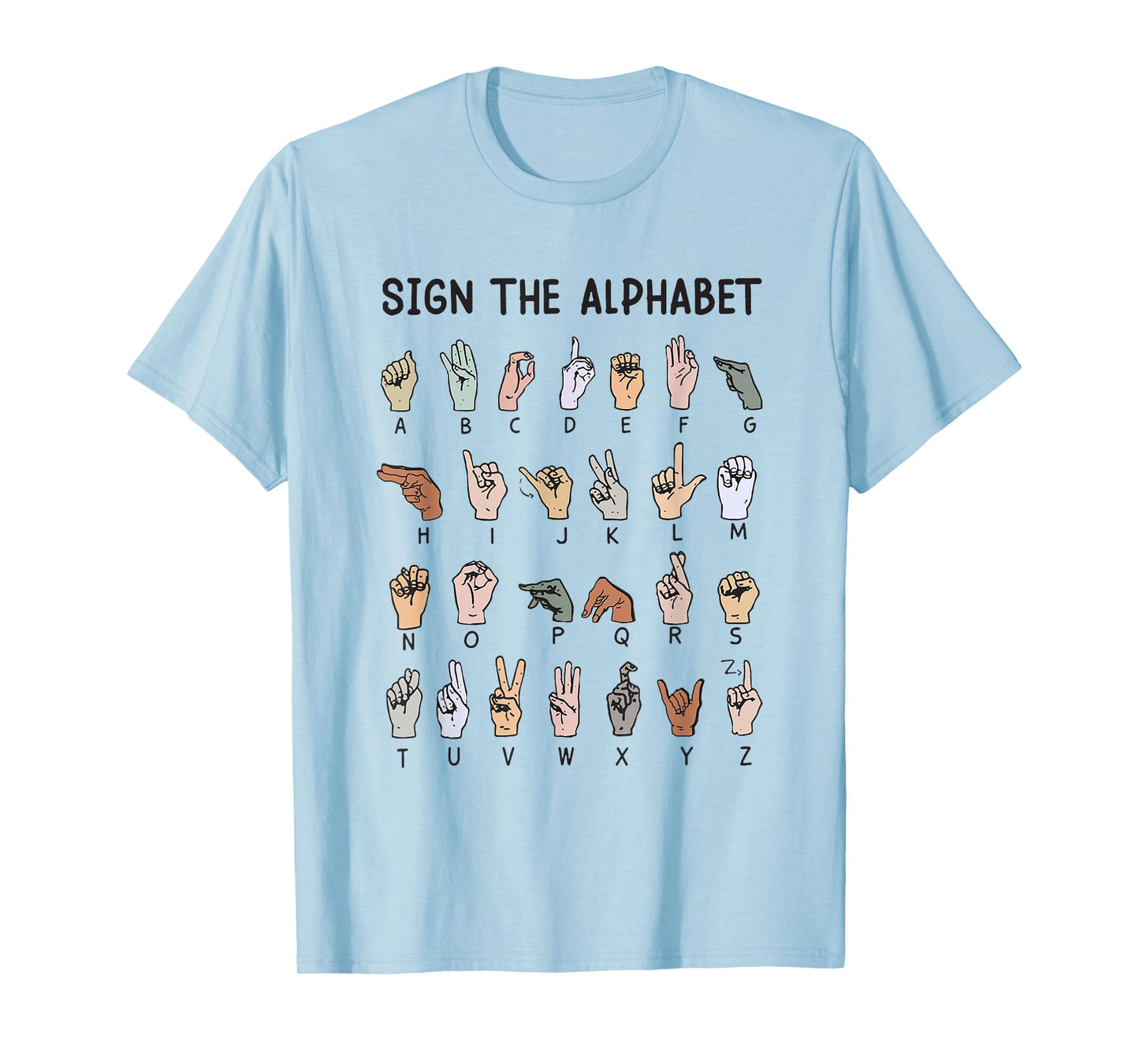 ASL American Sign Language, Alphabet Inclusive Sign ABCs T-Shirt